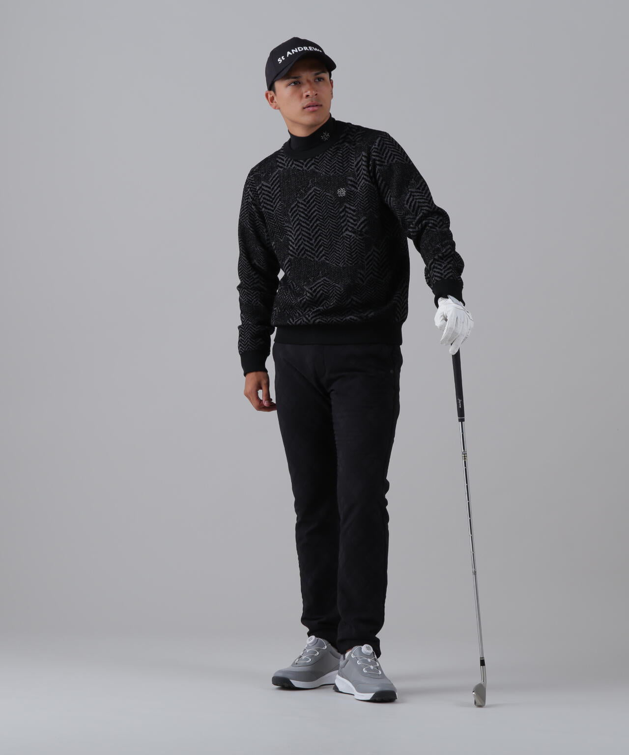 ○★新品未使用　St ANDREWS　クロッシングロゴジャガードパンツ　M　黒 バイアスチェックジャガードパンツ (MENS) | St ANDREWS（セント