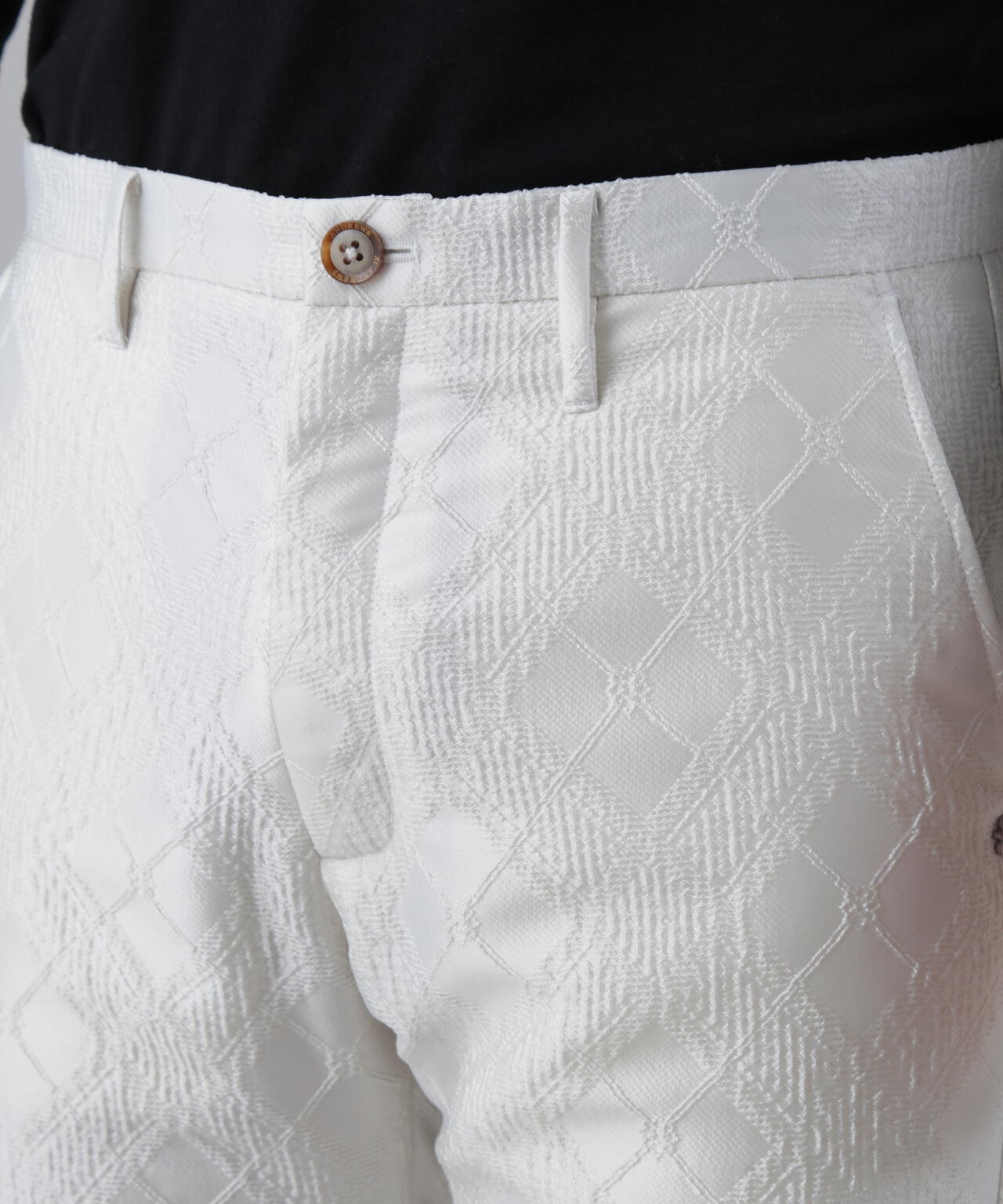 バイアスチェックジャガードパンツ (MENS)