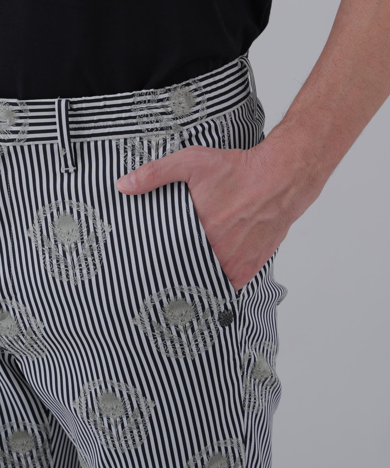 【ストレッチ】ロンドンストライプアザミジャガードパンツ (MENS)