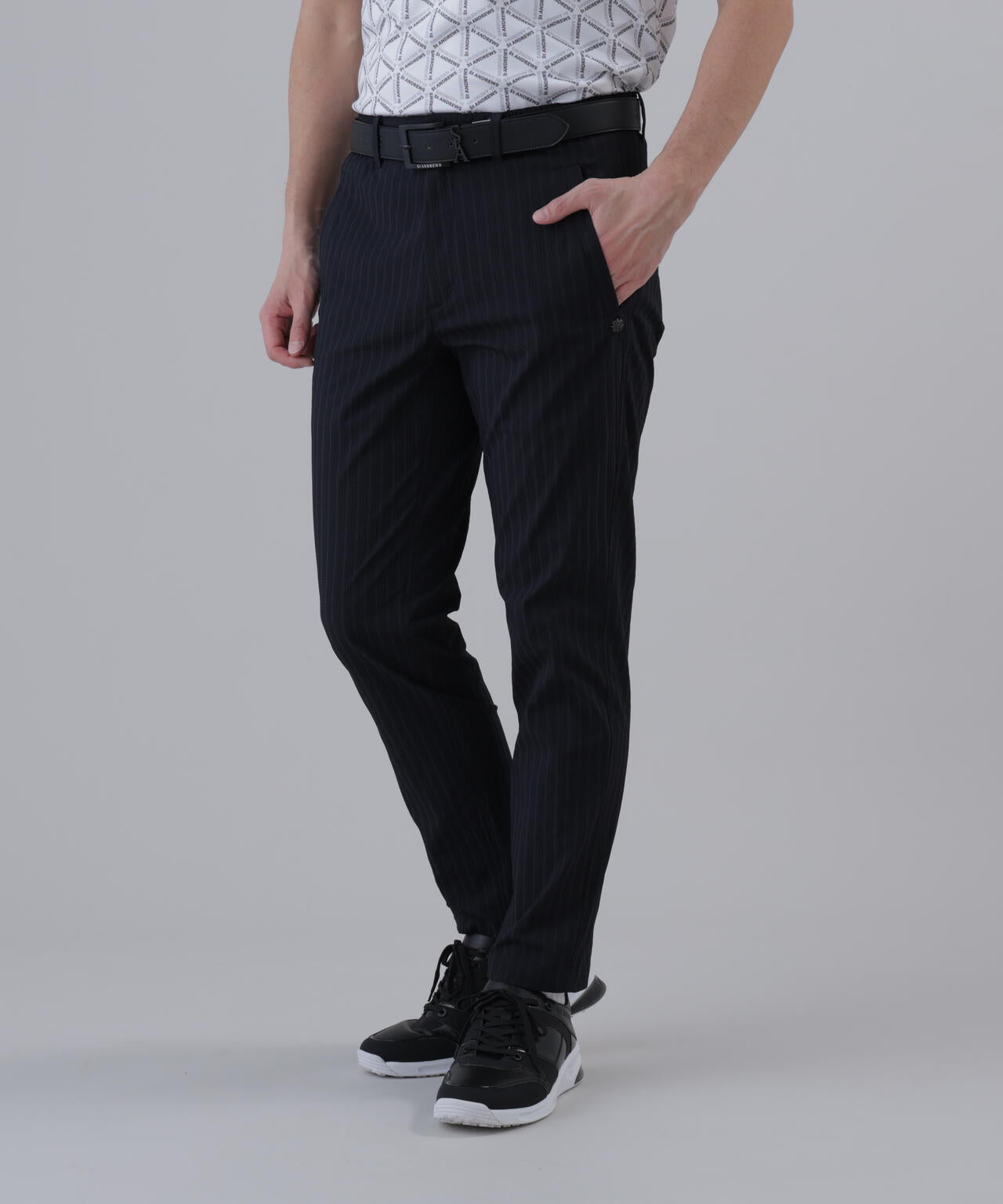 美品　St ANDREWS ストライプウェーブストレッチパンツ　M ストレッチ】ドビーストライプパンツ (MENS) | St ANDREWS（セント