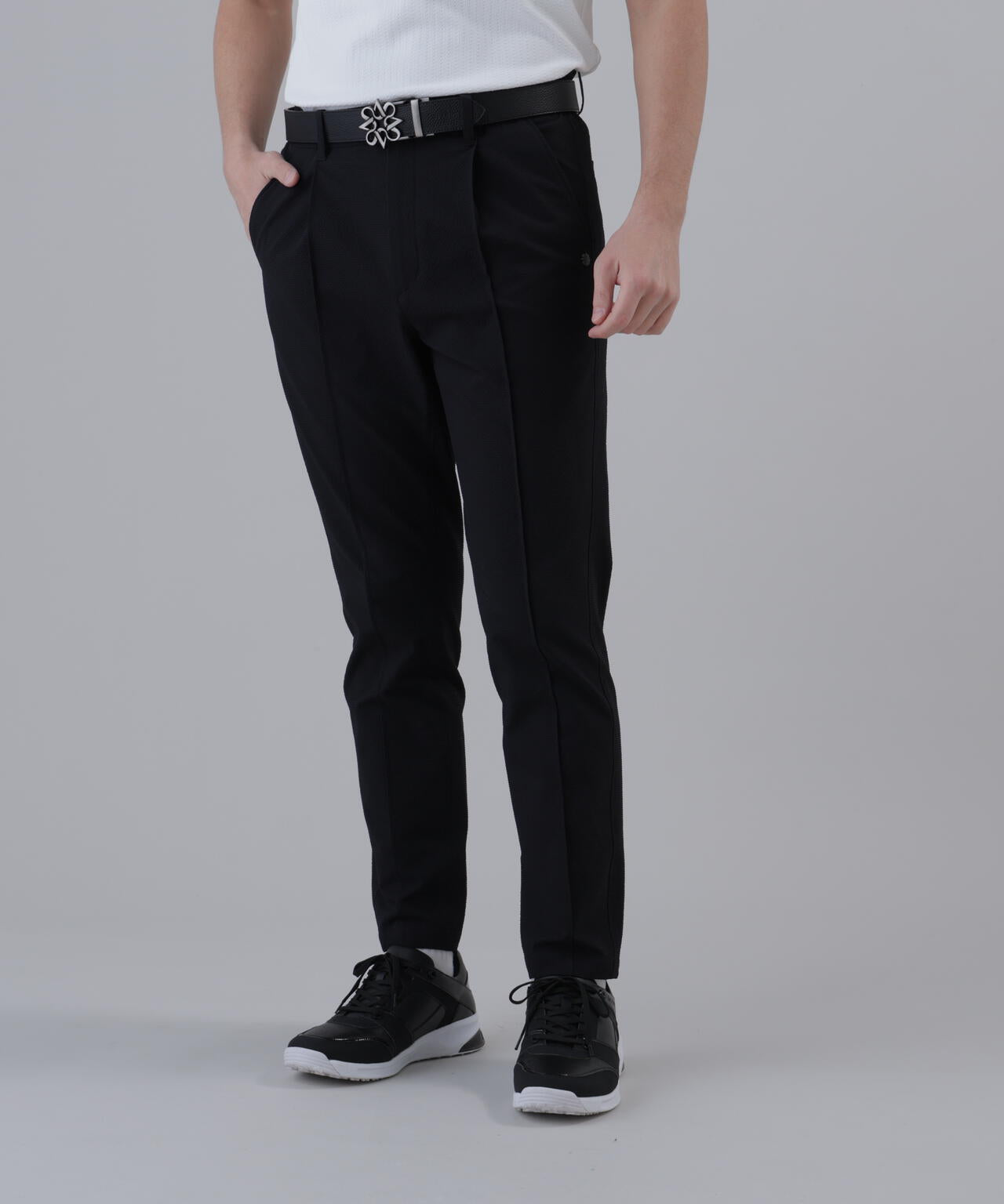 M セントアンドリュース 定価3.9万 千鳥格子 ストレッチ パンツ ブラック 吸水速乾】【ストレッチ】2WAYストレッチパンツ (MENS) | St ANDREWS
