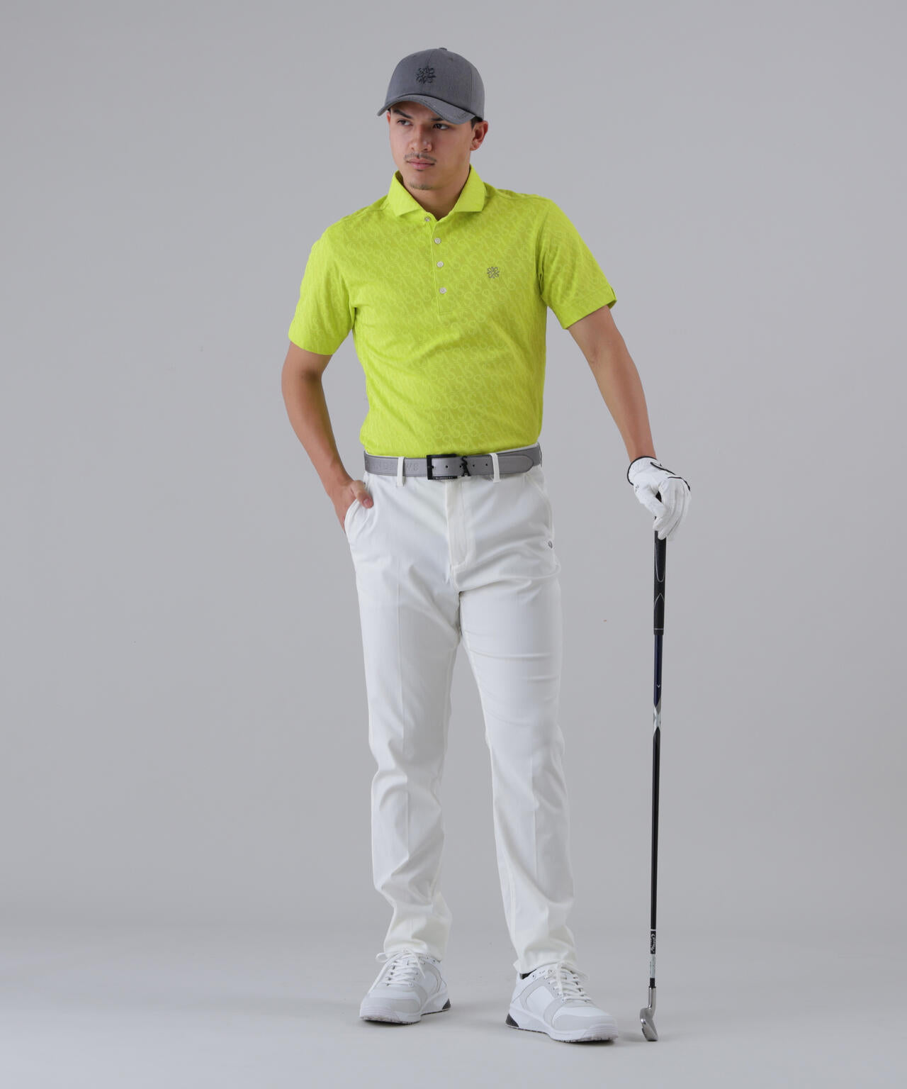 SAロゴジャガード無地半袖シャツ (MENS)