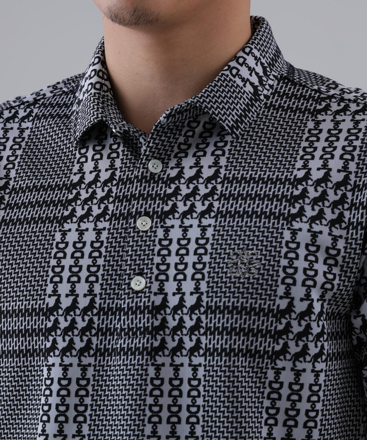 ホースビットチェックジャガード半袖シャツ (MENS)