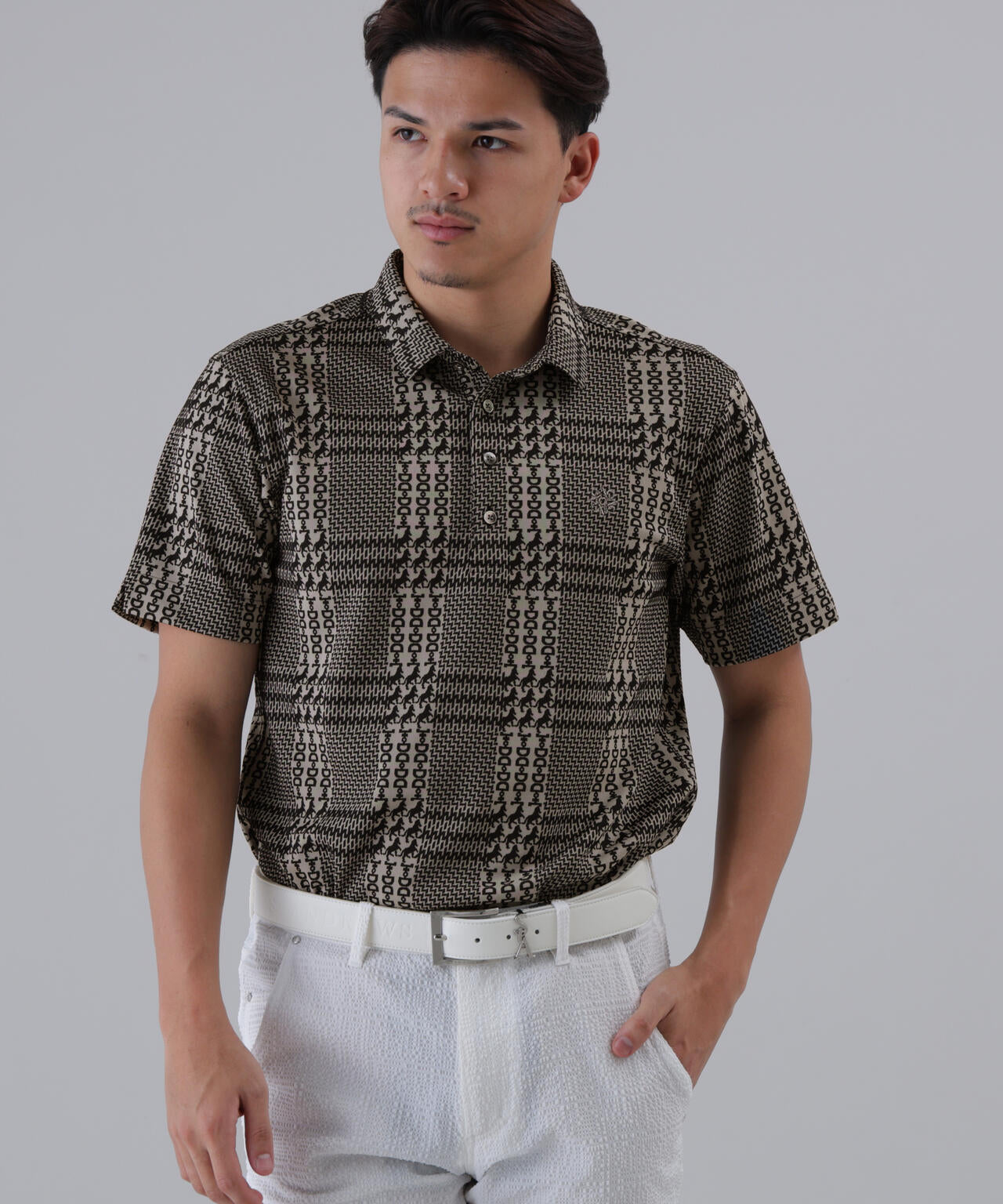 ホースビットチェックジャガード半袖シャツ (MENS)