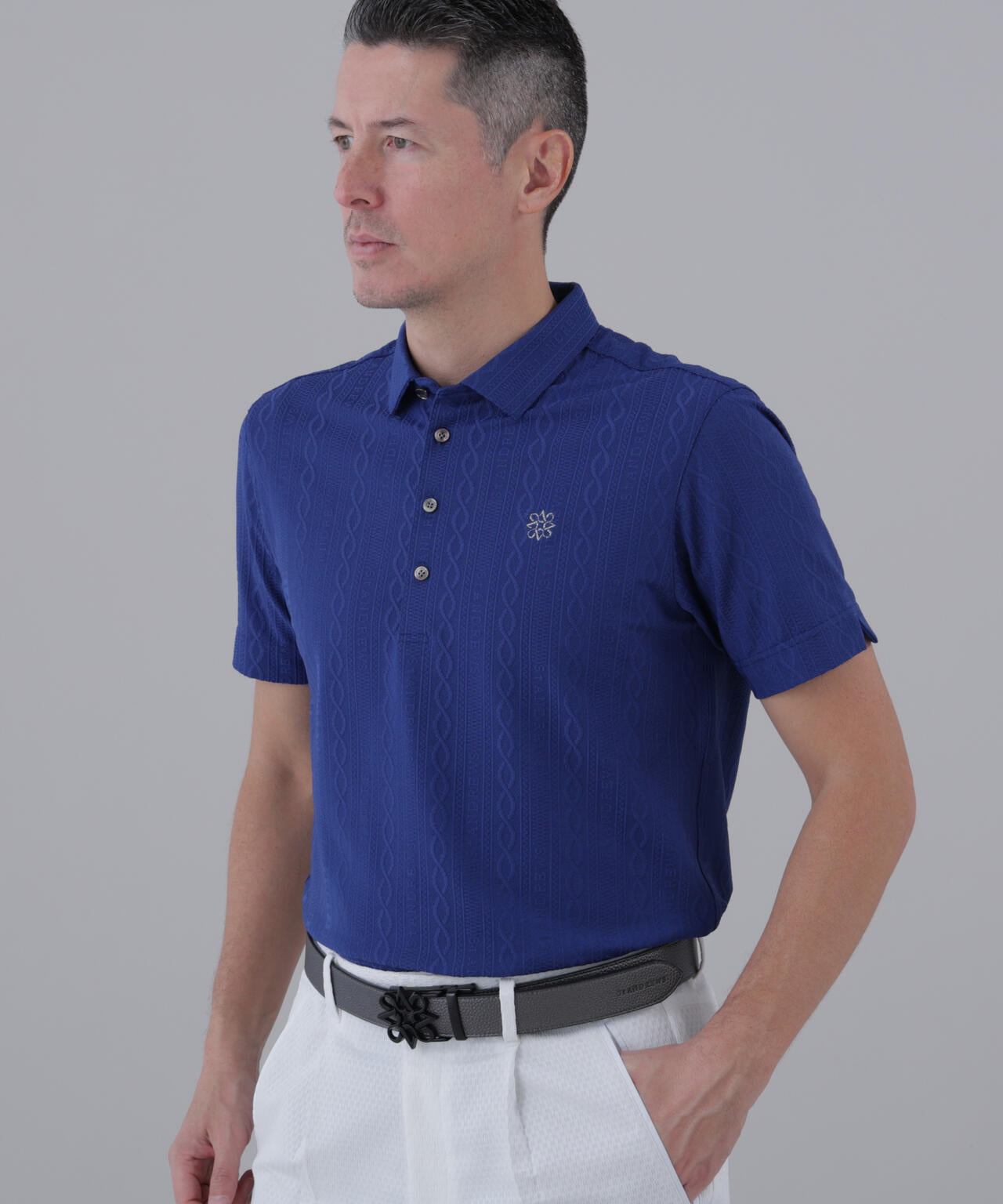 縄柄リンクス半袖シャツ (MENS)