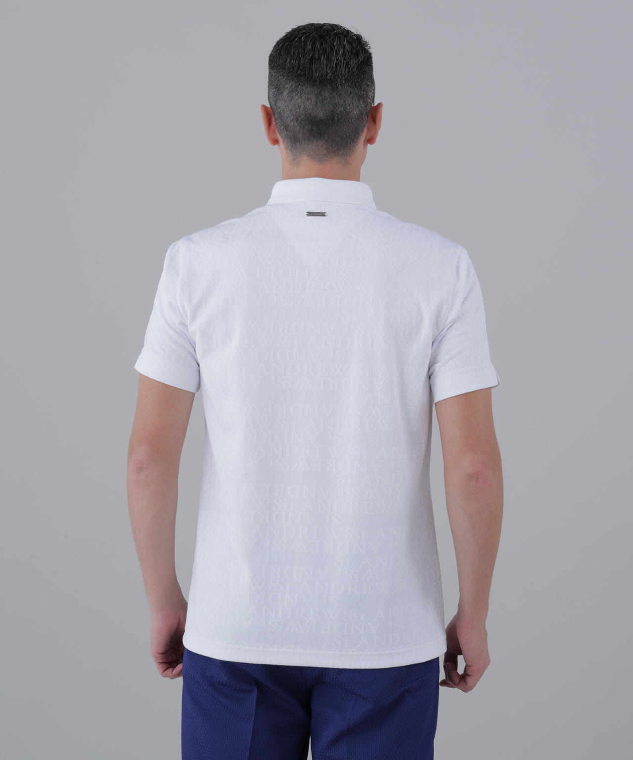 ダブルロゴジャガード無地半袖ポロシャツ (MENS) | St ANDREWS（セント