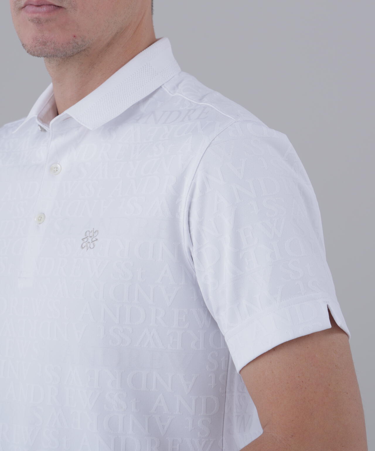 ダブルロゴジャガード無地半袖ポロシャツ (MENS) | St ANDREWS（セント