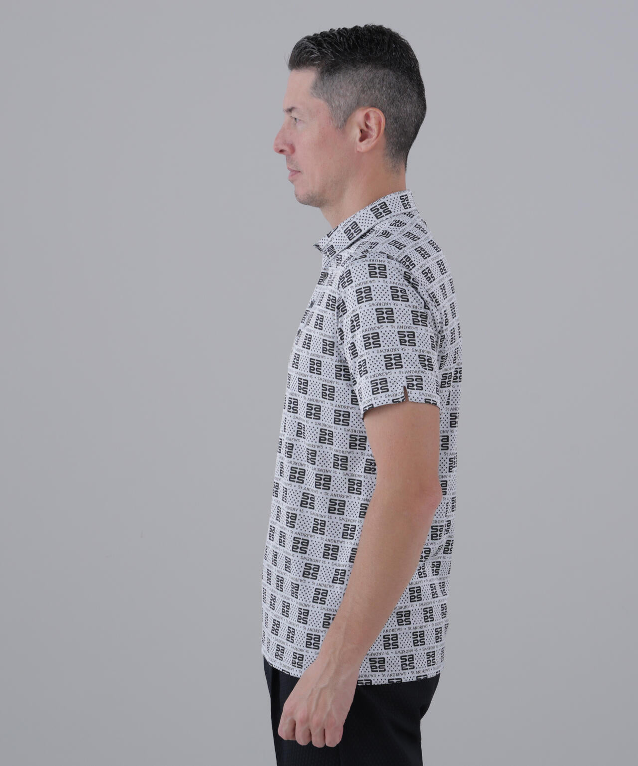 吸水速乾】SAモノグラムジャガード半袖シャツ (MENS) | St ANDREWS