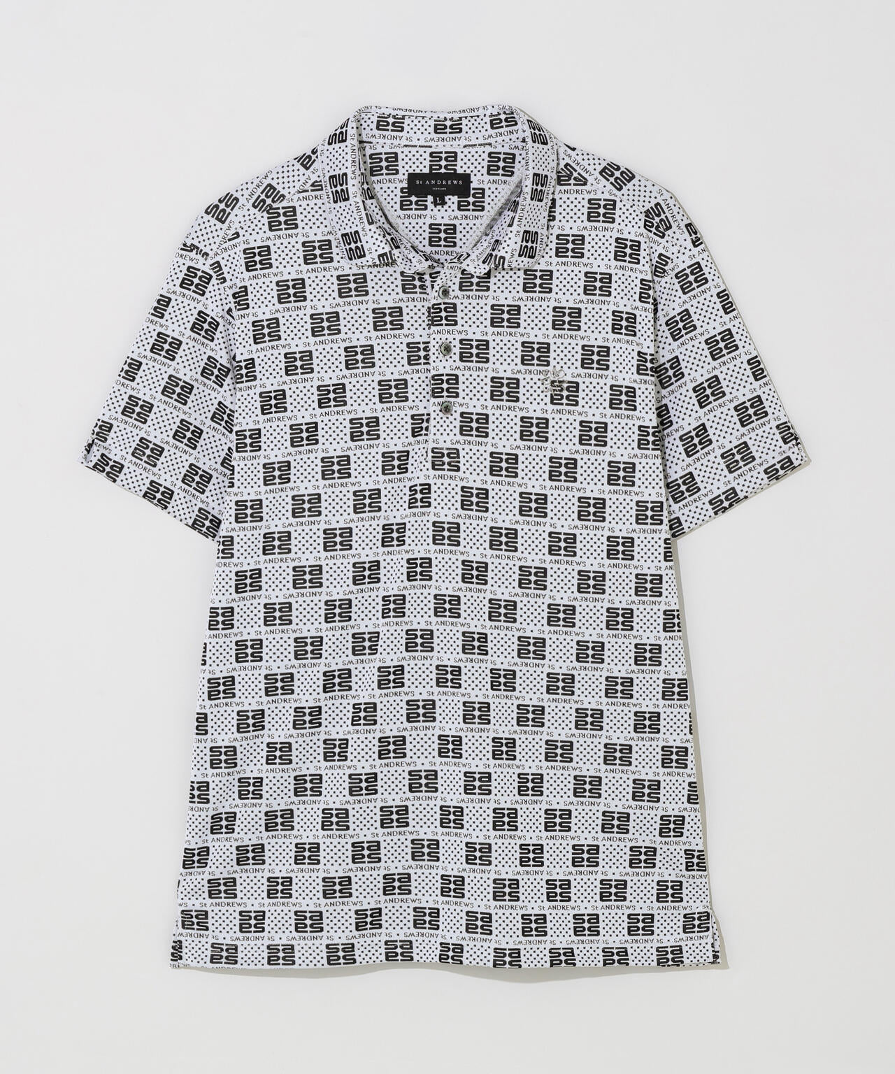 吸水速乾】SAモノグラムジャガード半袖シャツ (MENS) | St ANDREWS