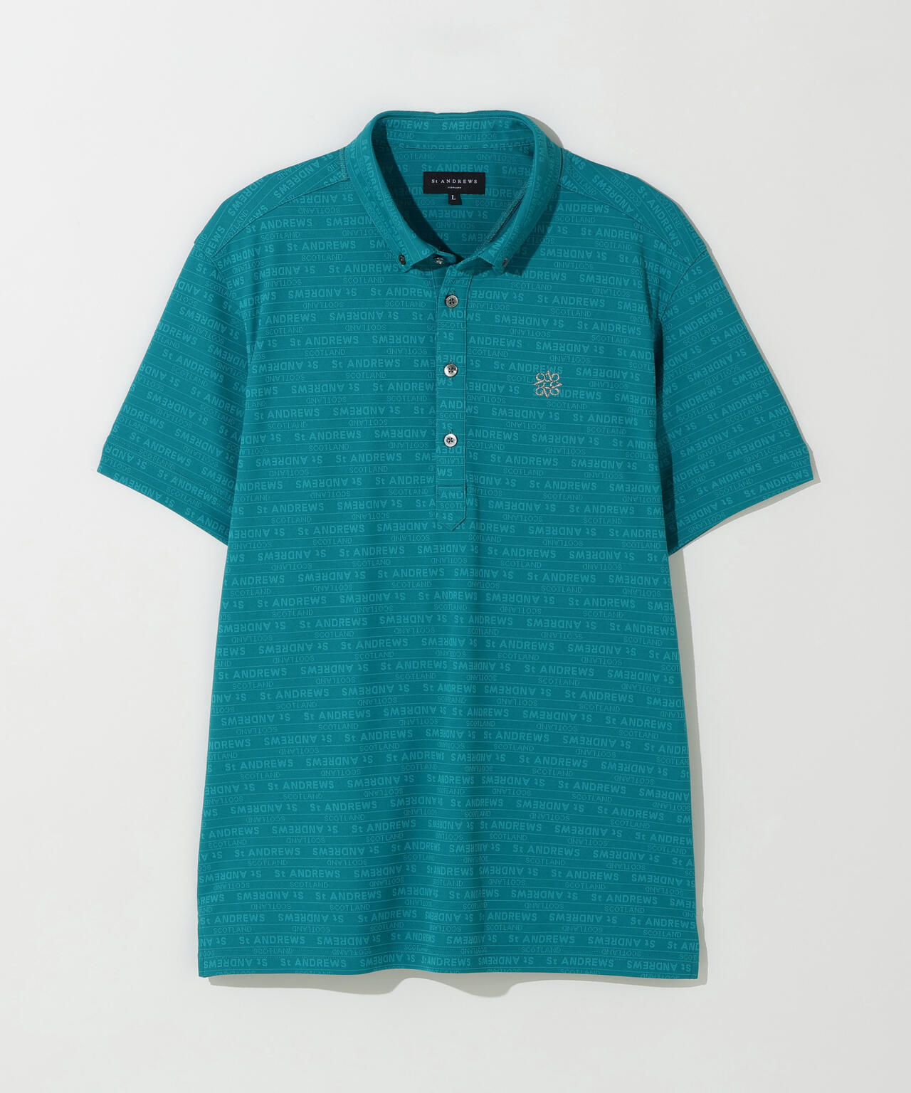 吸水速乾】ロゴボーダージャガード無地半袖シャツ (MENS) | St ANDREWS