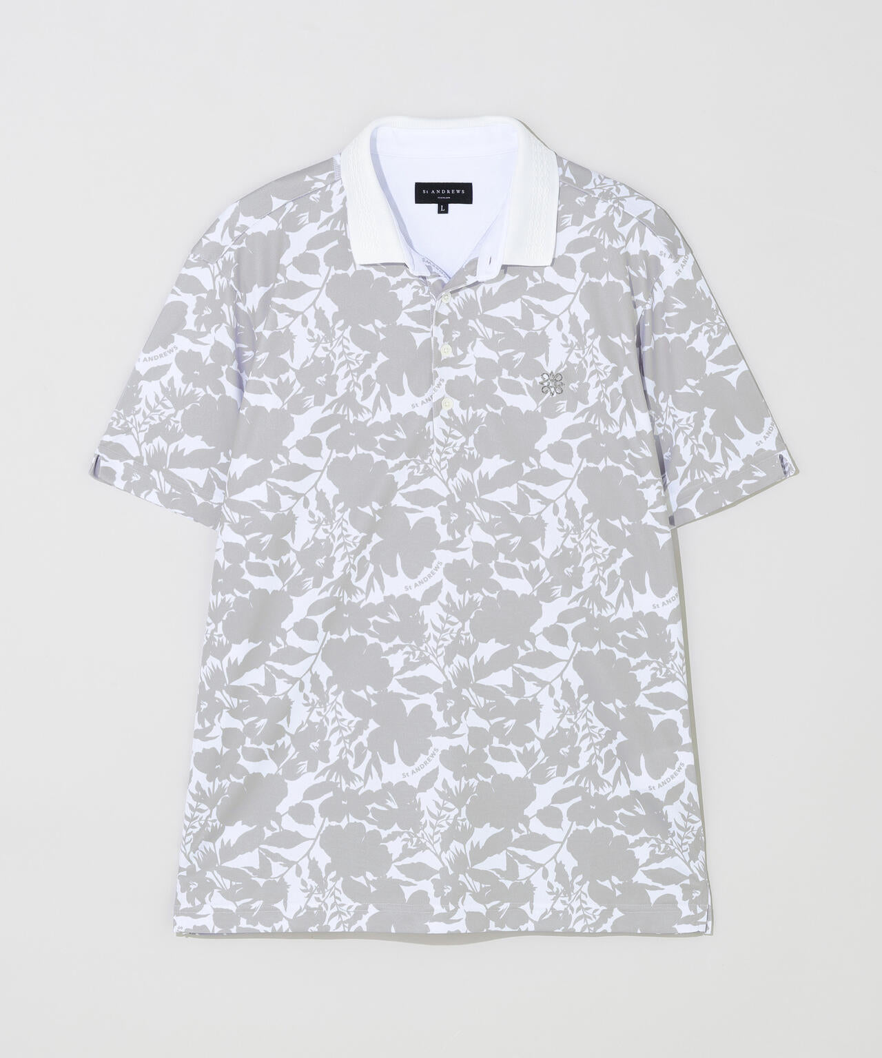 吸水速乾】COOLMAXシャドーボタニカルプリント半袖ポロシャツ (MENS