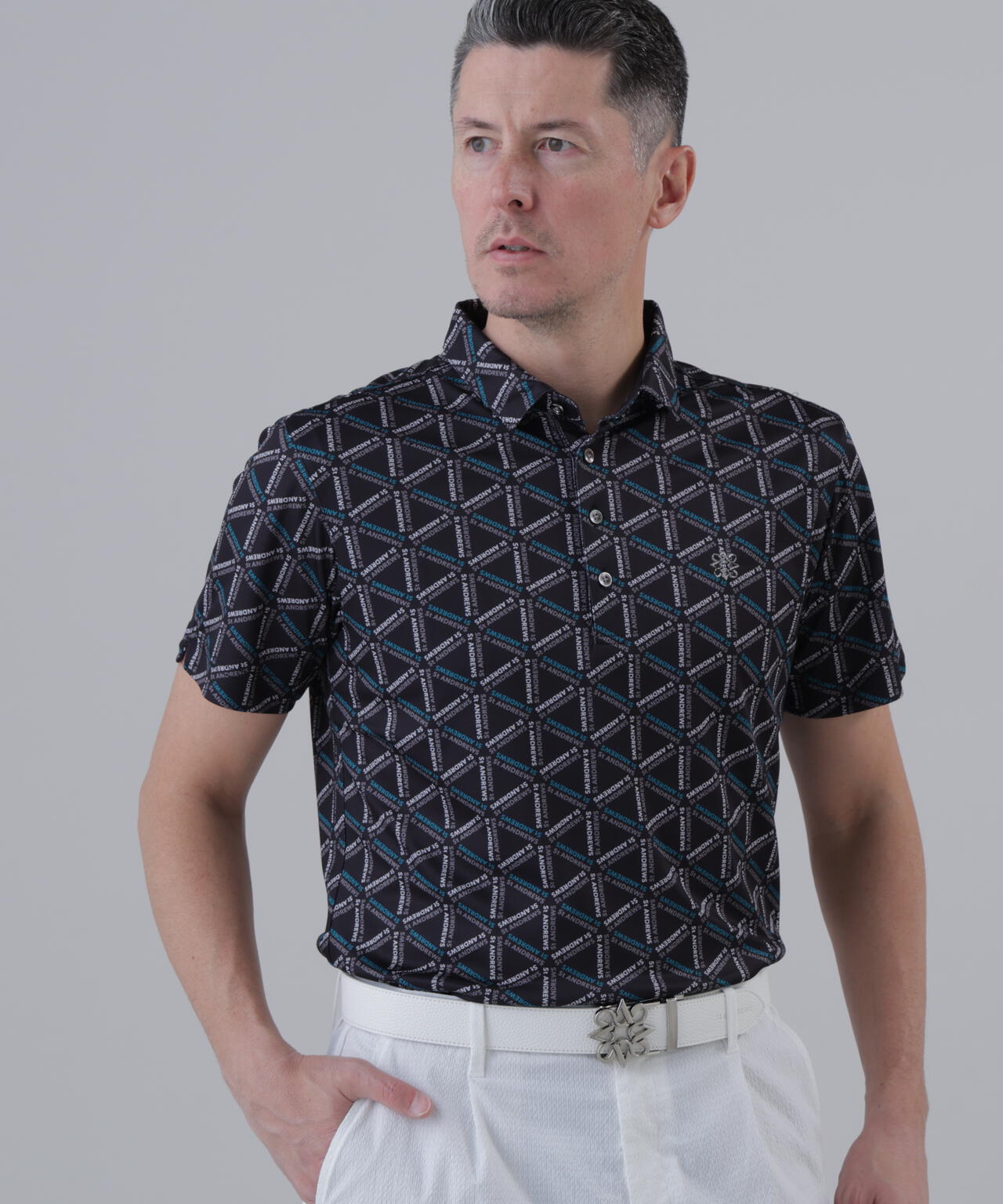 吸水速乾】COOLMAXトライアングルロゴプリント半袖シャツ (MENS) | St