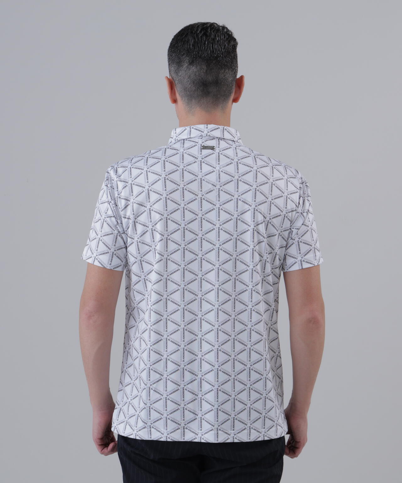 【吸水速乾】COOLMAXトライアングルロゴプリント半袖シャツ (MENS)