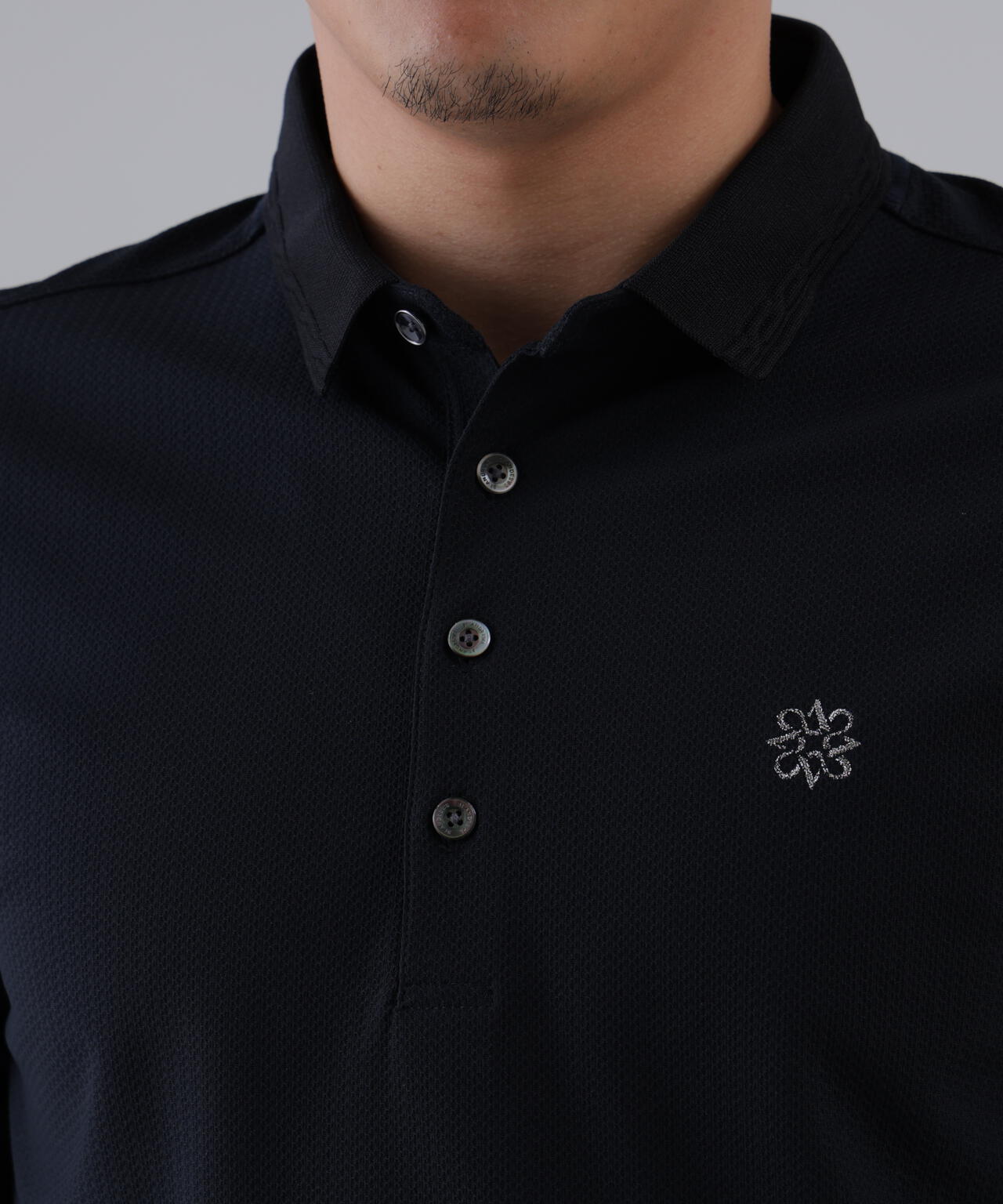 SPX裏使いジャガード長袖ポロ (MENS)