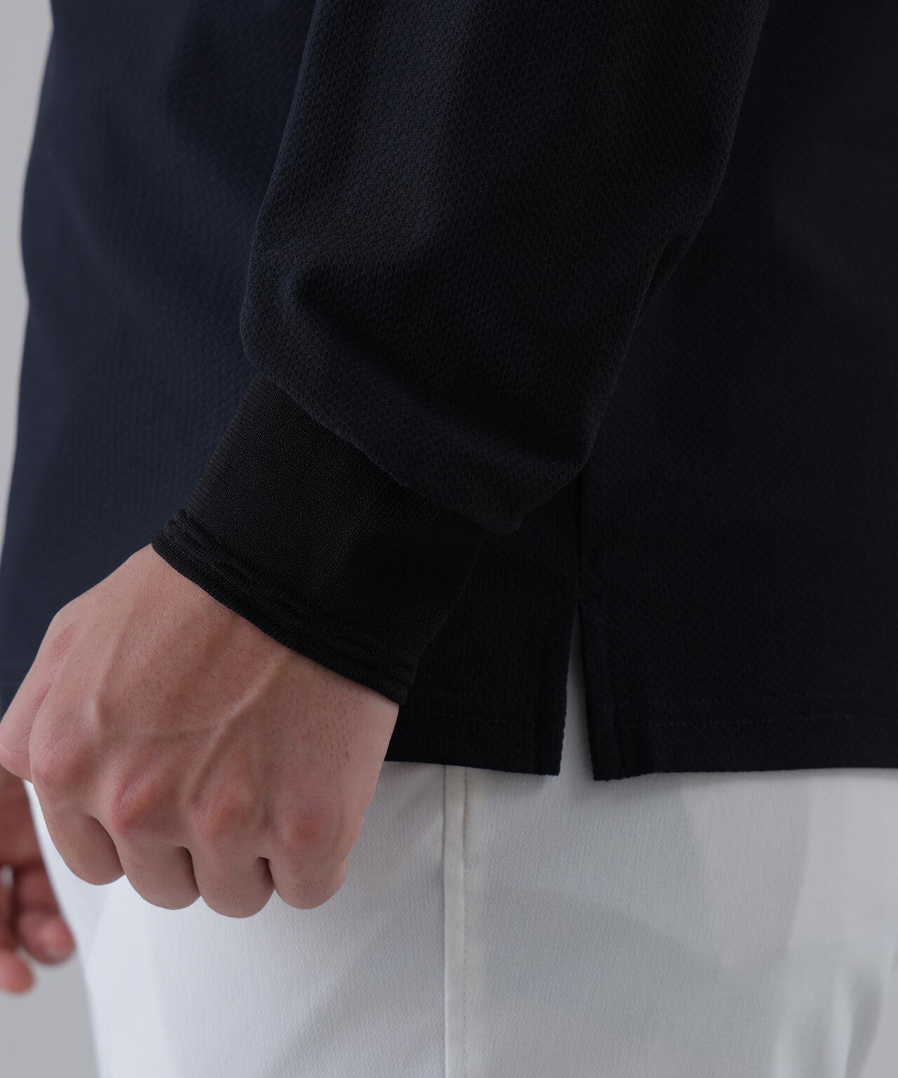 SPX裏使いジャガード長袖ポロ (MENS)