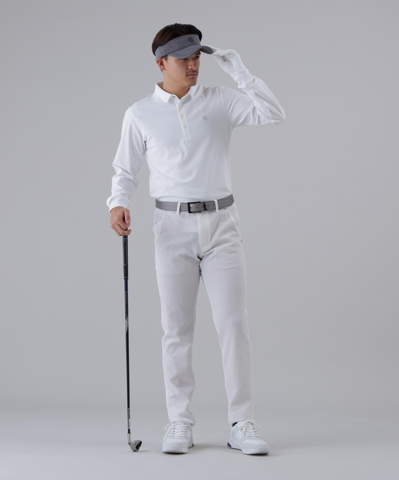 SPX裏使いジャガード長袖ポロ (MENS)