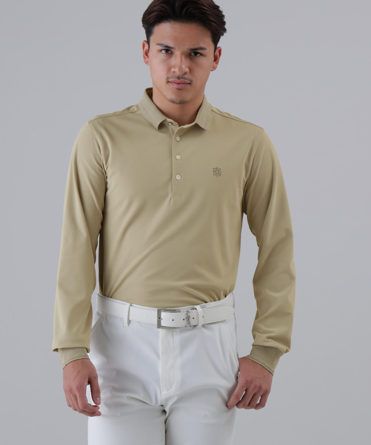 SPX裏使いジャガード長袖ポロ (MENS)