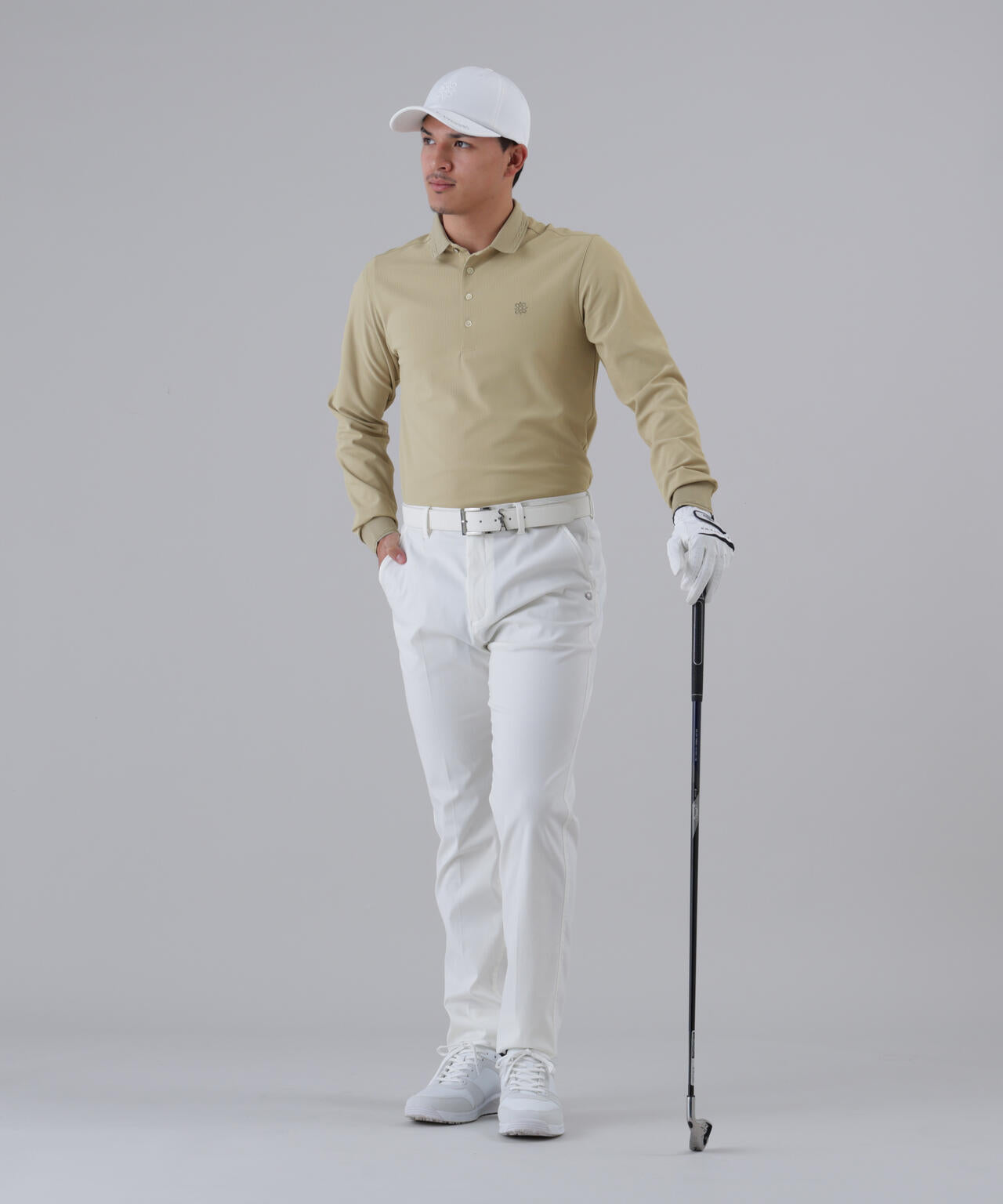 SPX裏使いジャガード長袖ポロ (MENS)