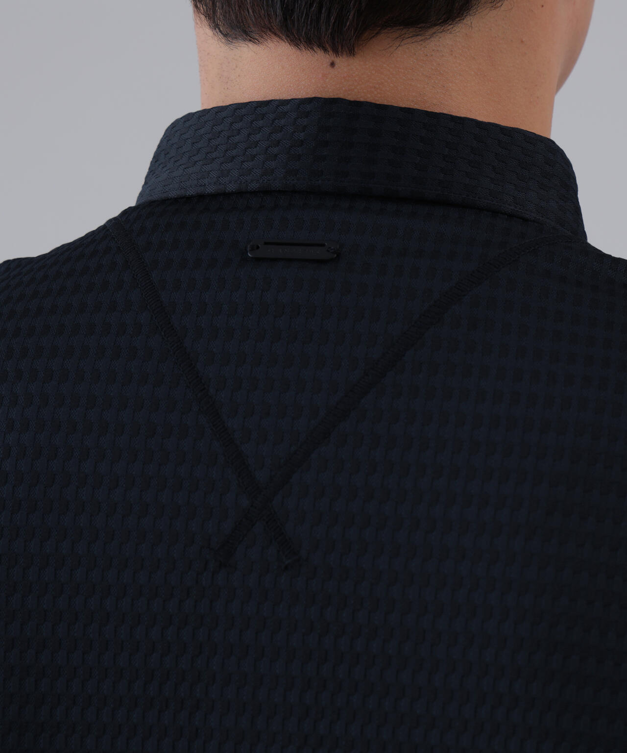 格子ジャガード長袖シャツ (MENS)