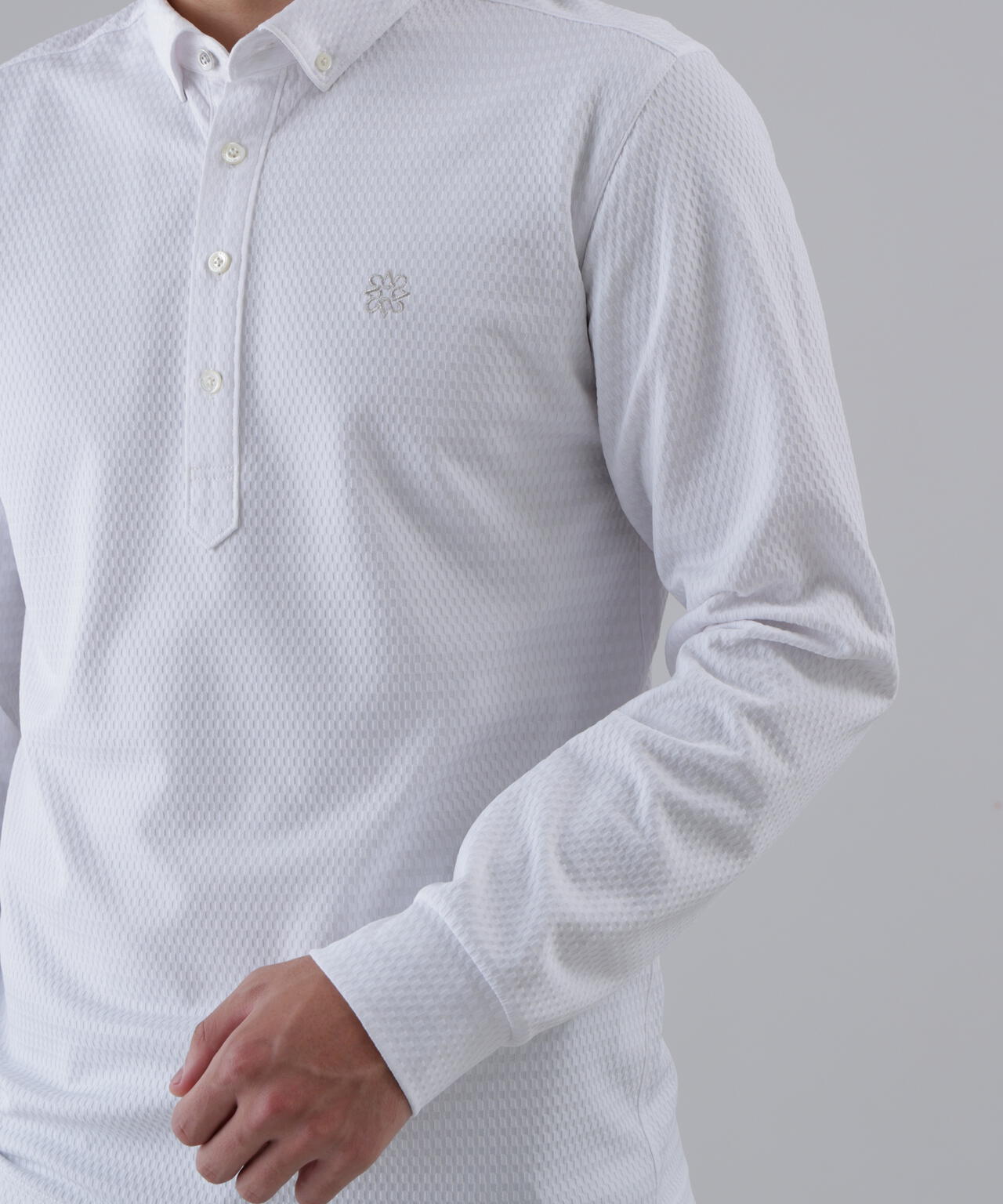 格子ジャガード長袖シャツ (MENS)