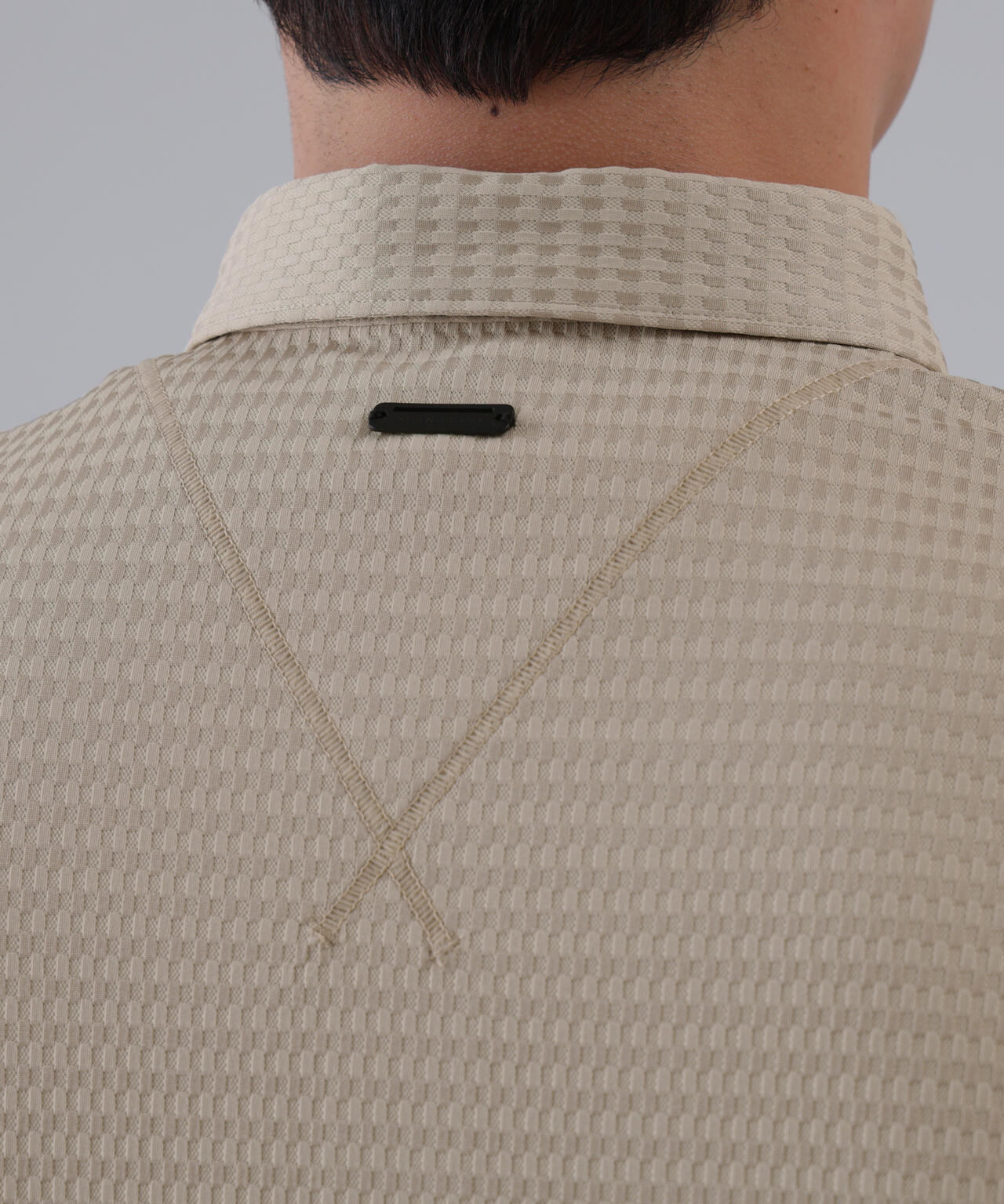 格子ジャガード長袖シャツ (MENS)