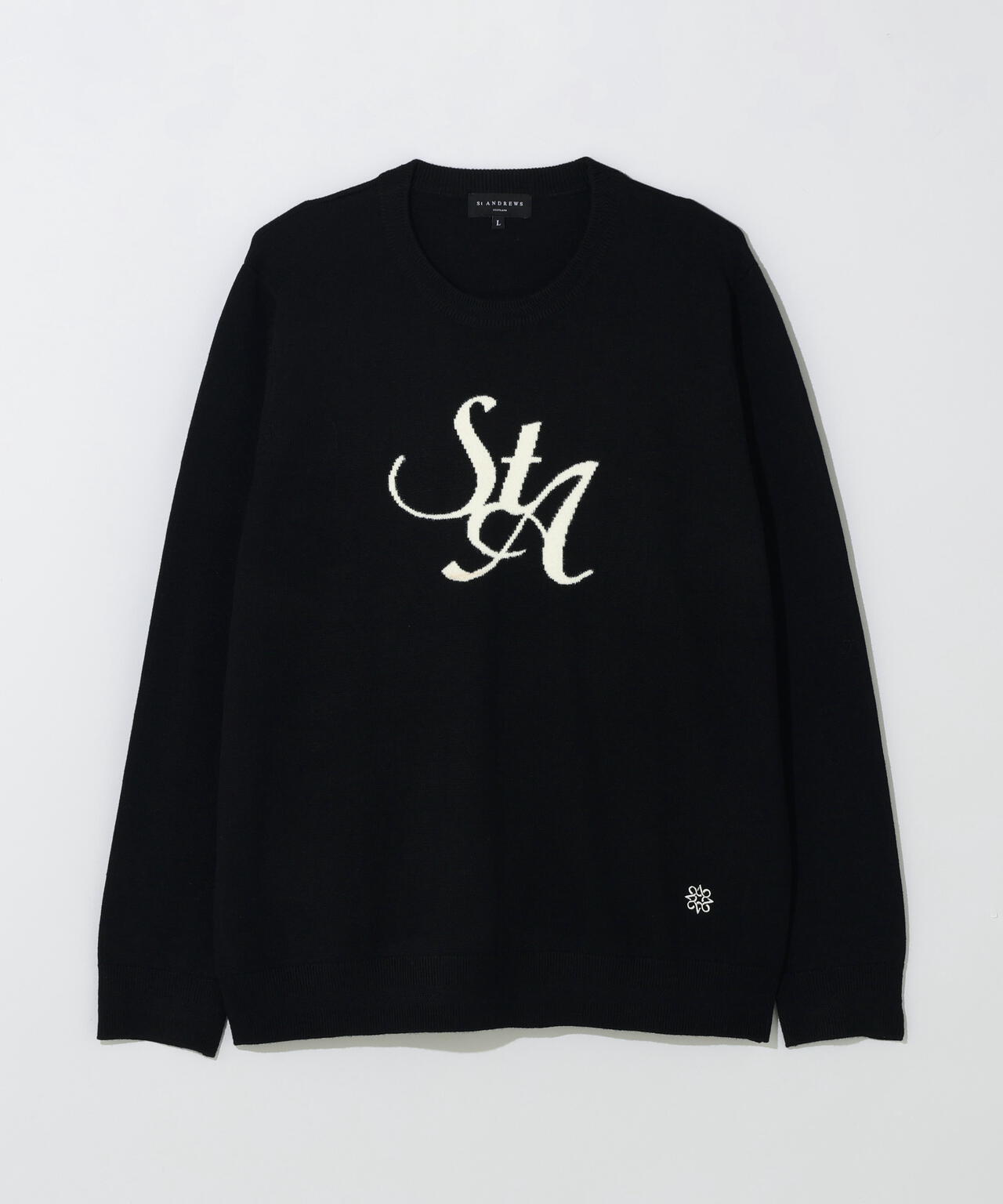 12GSTAインターシャクルーネックニットプルオーバー (MENS)