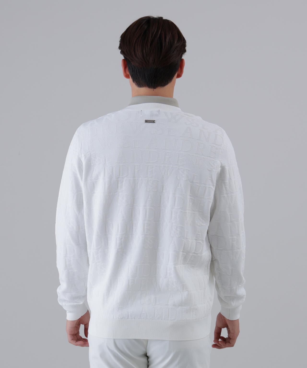 ダブルロゴジャガードクルーネックニットプルオーバー (MENS)