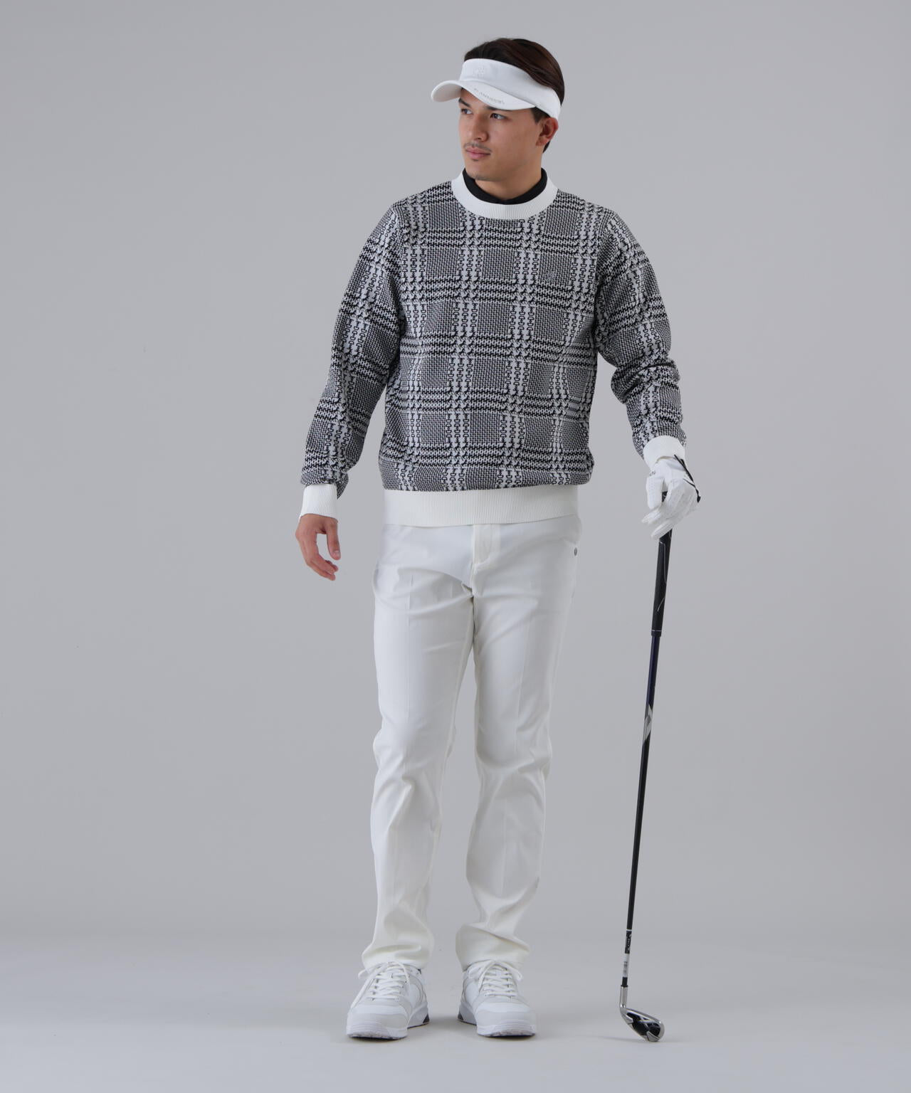 14Gホースビットチェックジャガードプルオーバーニット (MENS)