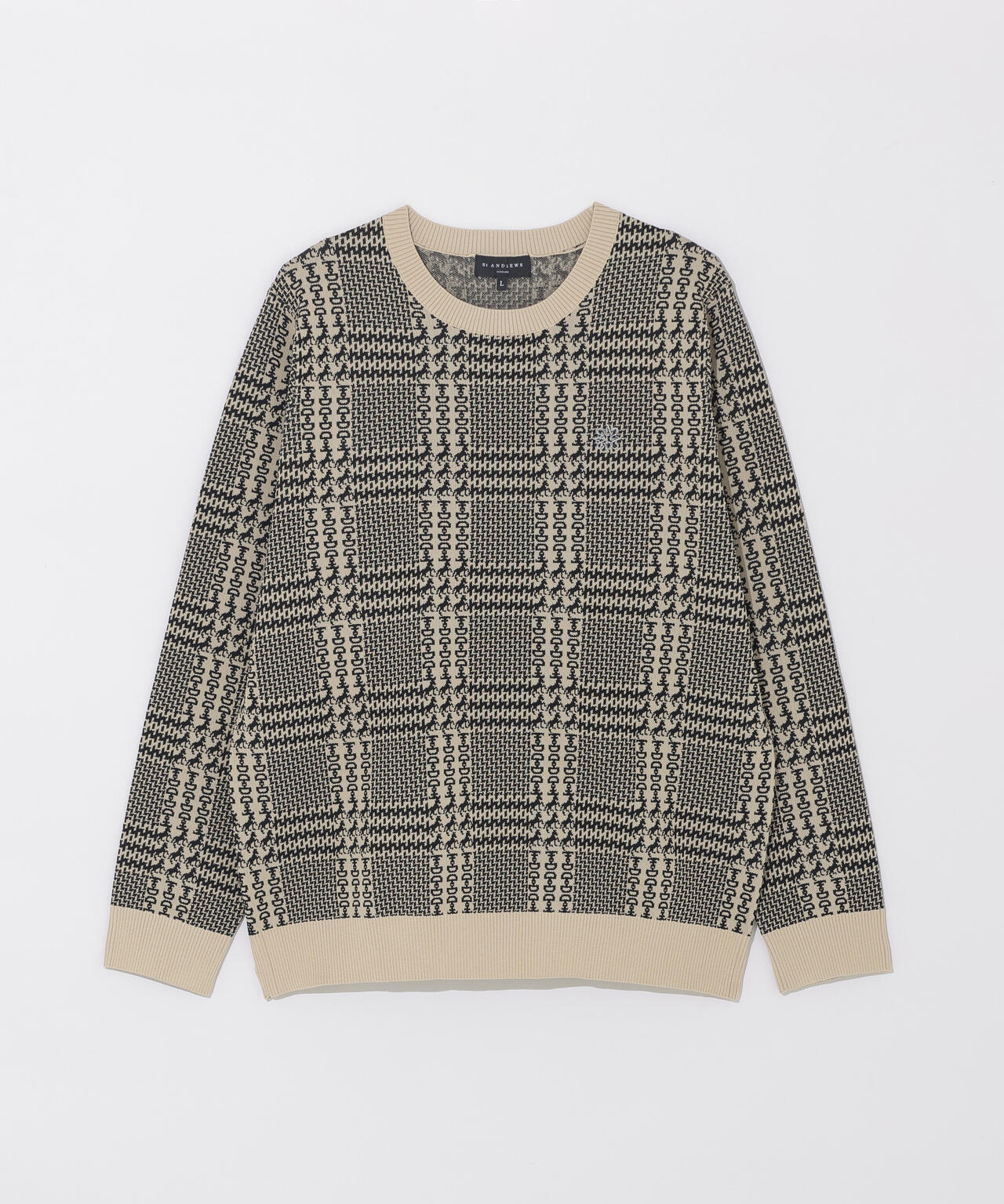 14Gホースビットチェックジャガードプルオーバーニット (MENS) | St