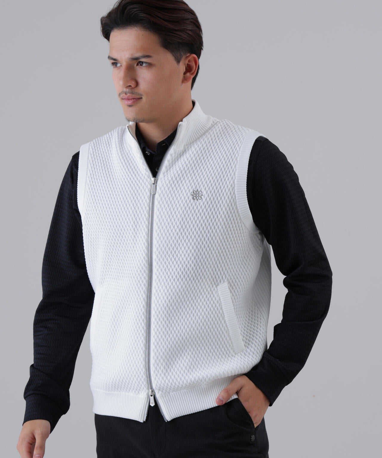 ジップアップニットベスト (MENS)