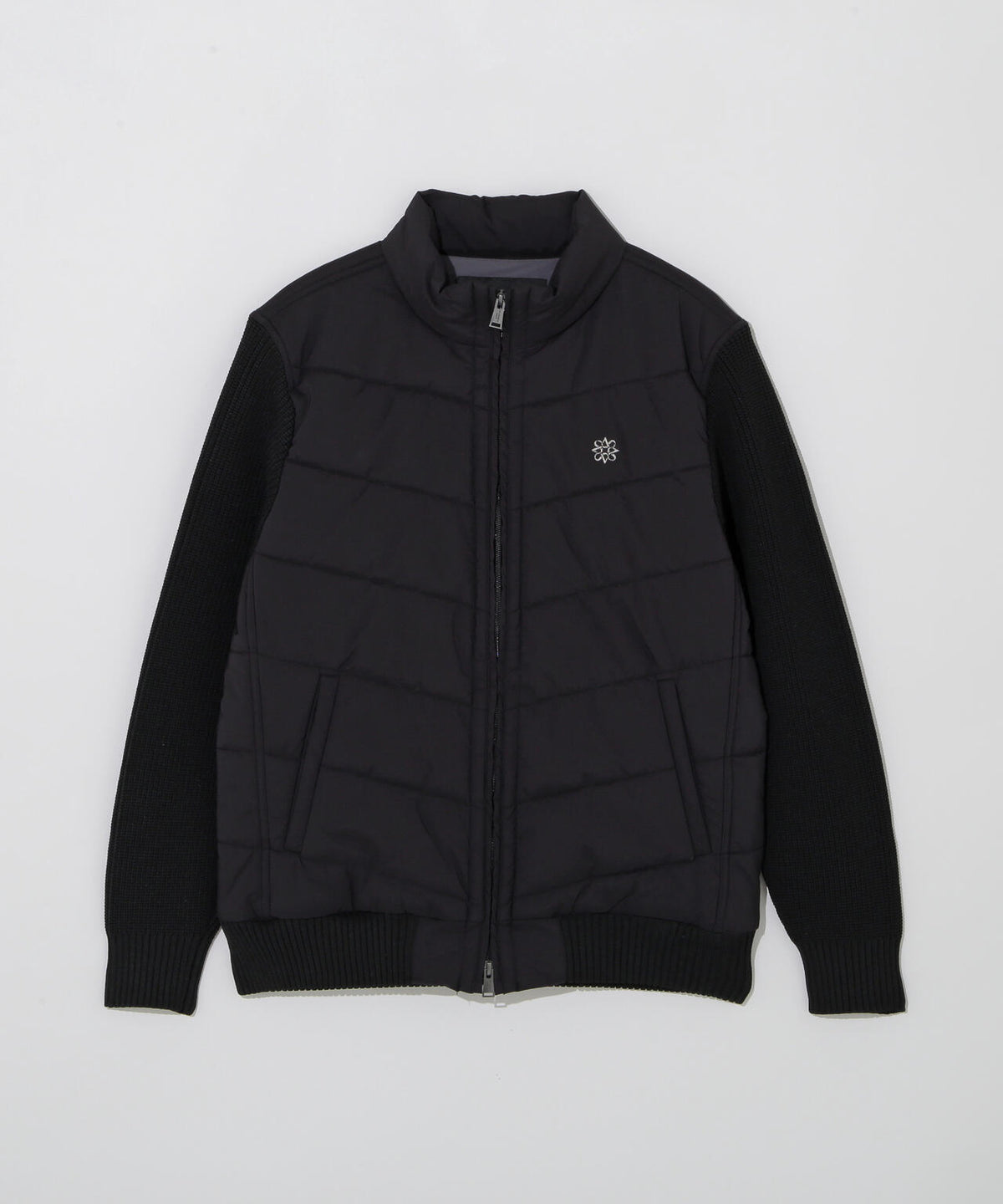 [防風・撥水] ストレッチドットドビー中綿袖ニットブルゾン (MENS)