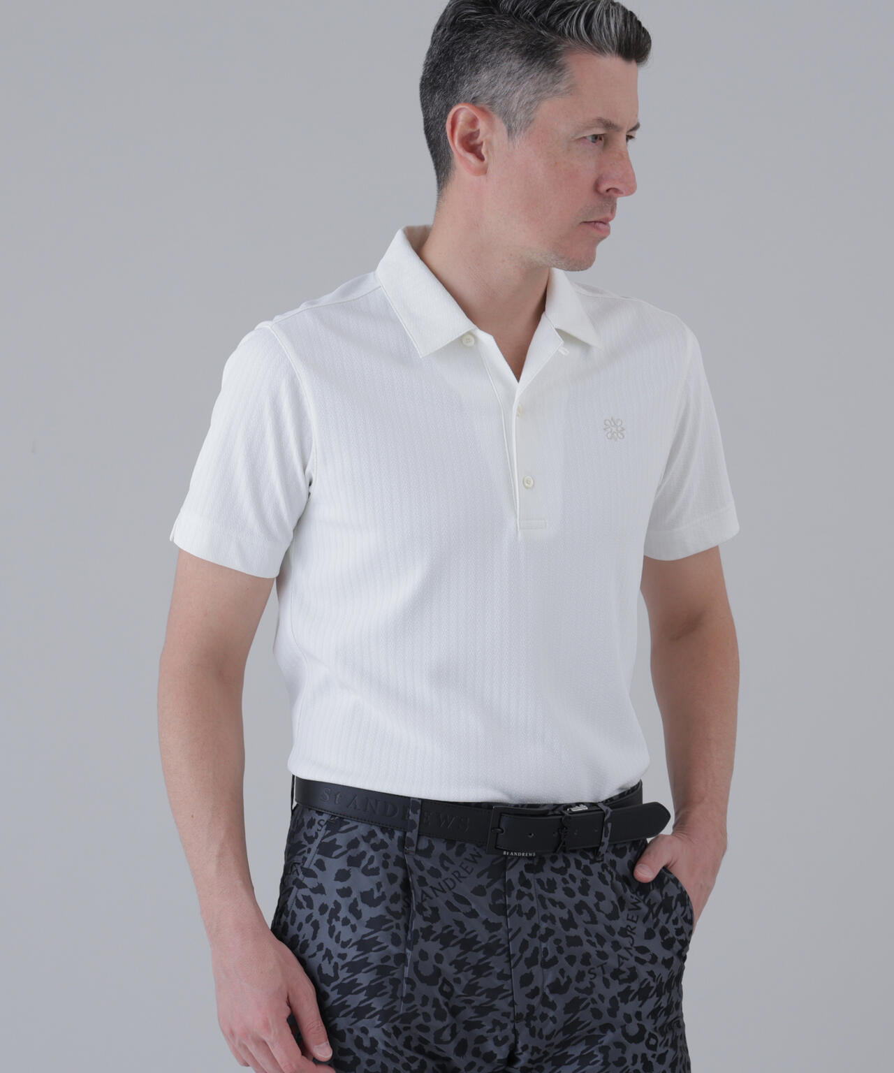 サッカー調ジャガード半袖シャツ (MENS) | St ANDREWS（セント