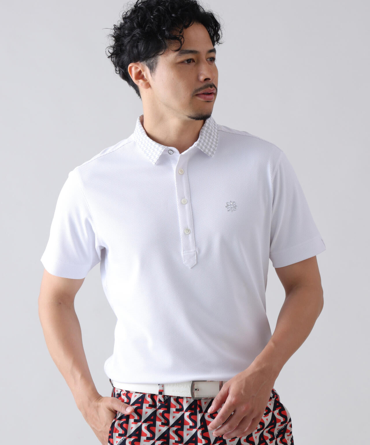吸水速乾】【UVカット】ポップコーンストレッチ半袖ポロシャツ (MENS