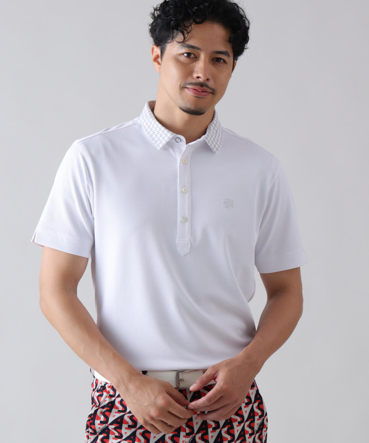吸水速乾】【UVカット】ポップコーンストレッチ半袖ポロシャツ (MENS