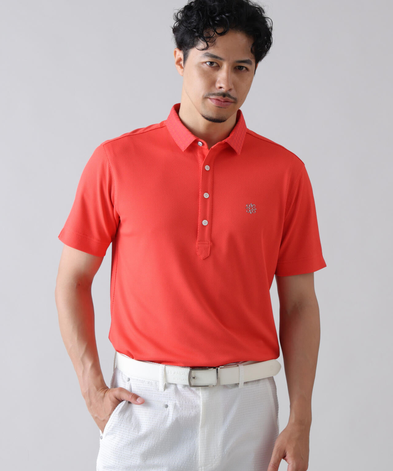 吸水速乾】【UVカット】ポップコーンストレッチ半袖ポロシャツ (MENS
