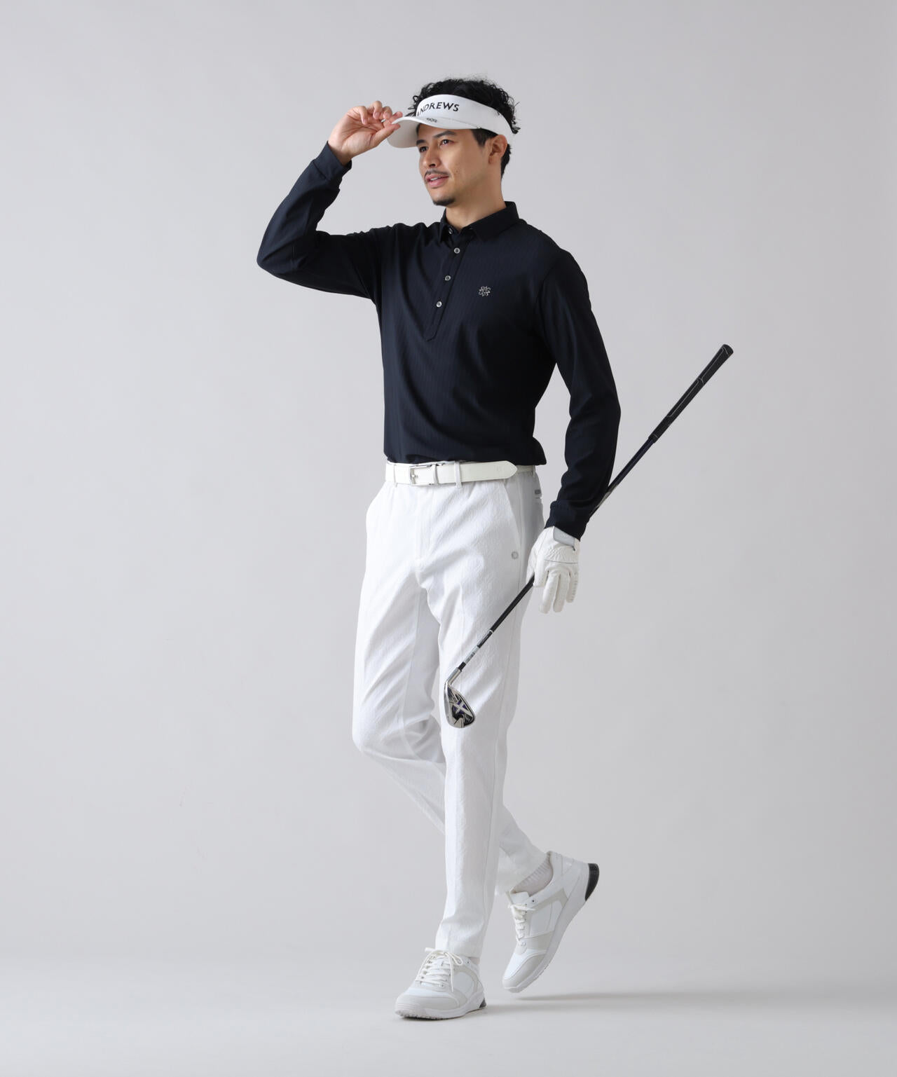 吸水速乾・UVカット] サッカー調ジャガード長袖シャツ (MENS) | St