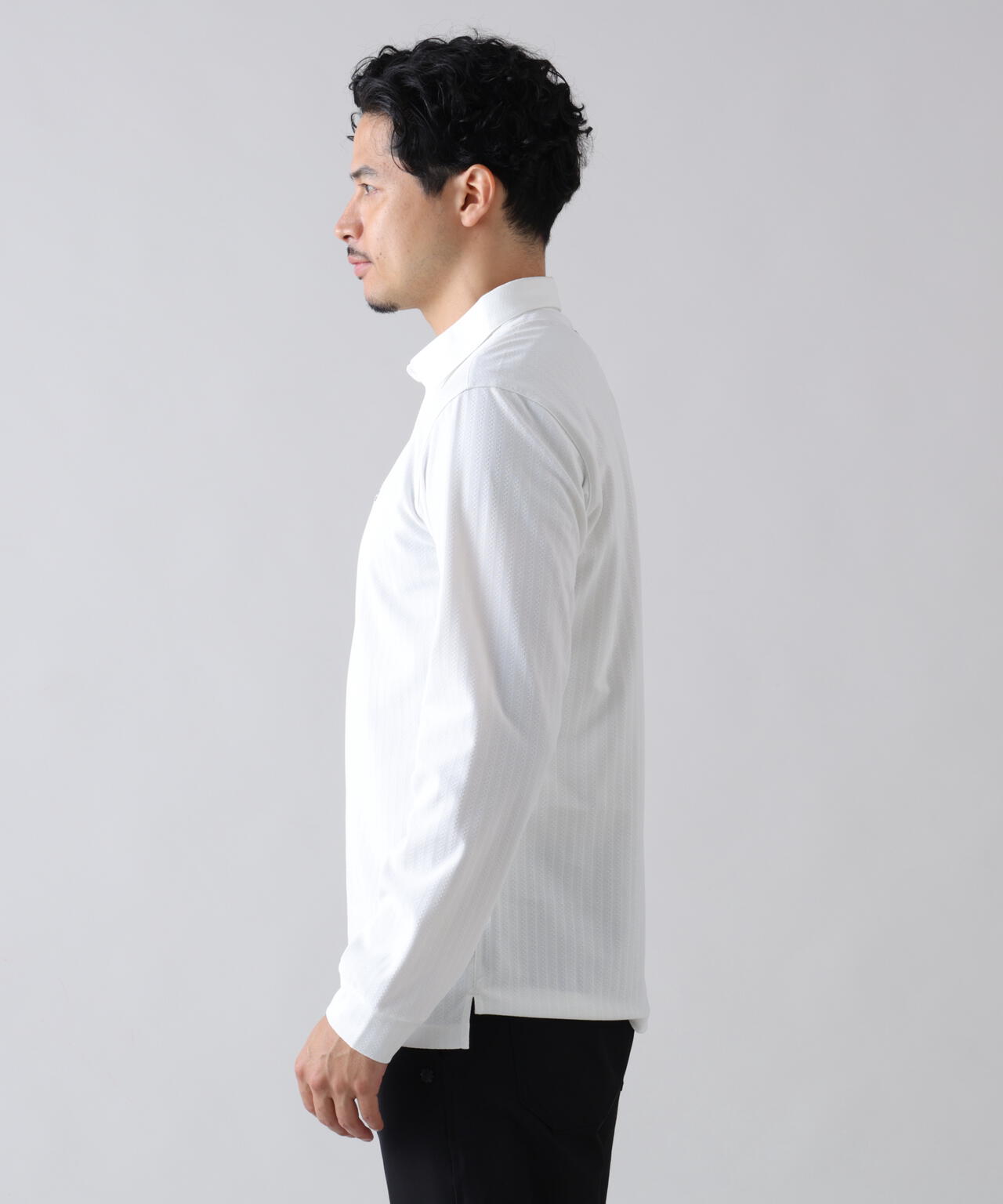 吸水速乾・UVカット] サッカー調ジャガード長袖シャツ (MENS) | St