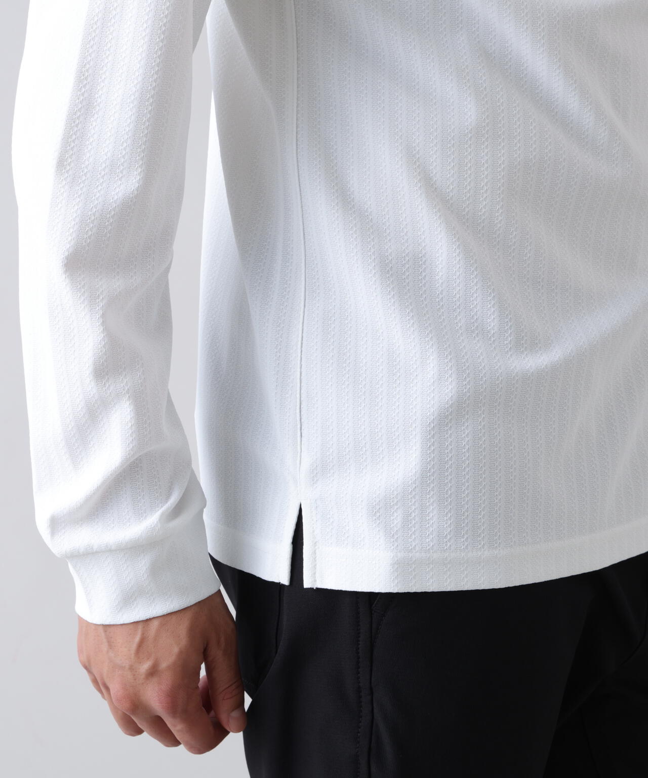 吸水速乾・UVカット] サッカー調ジャガード長袖シャツ (MENS) | St