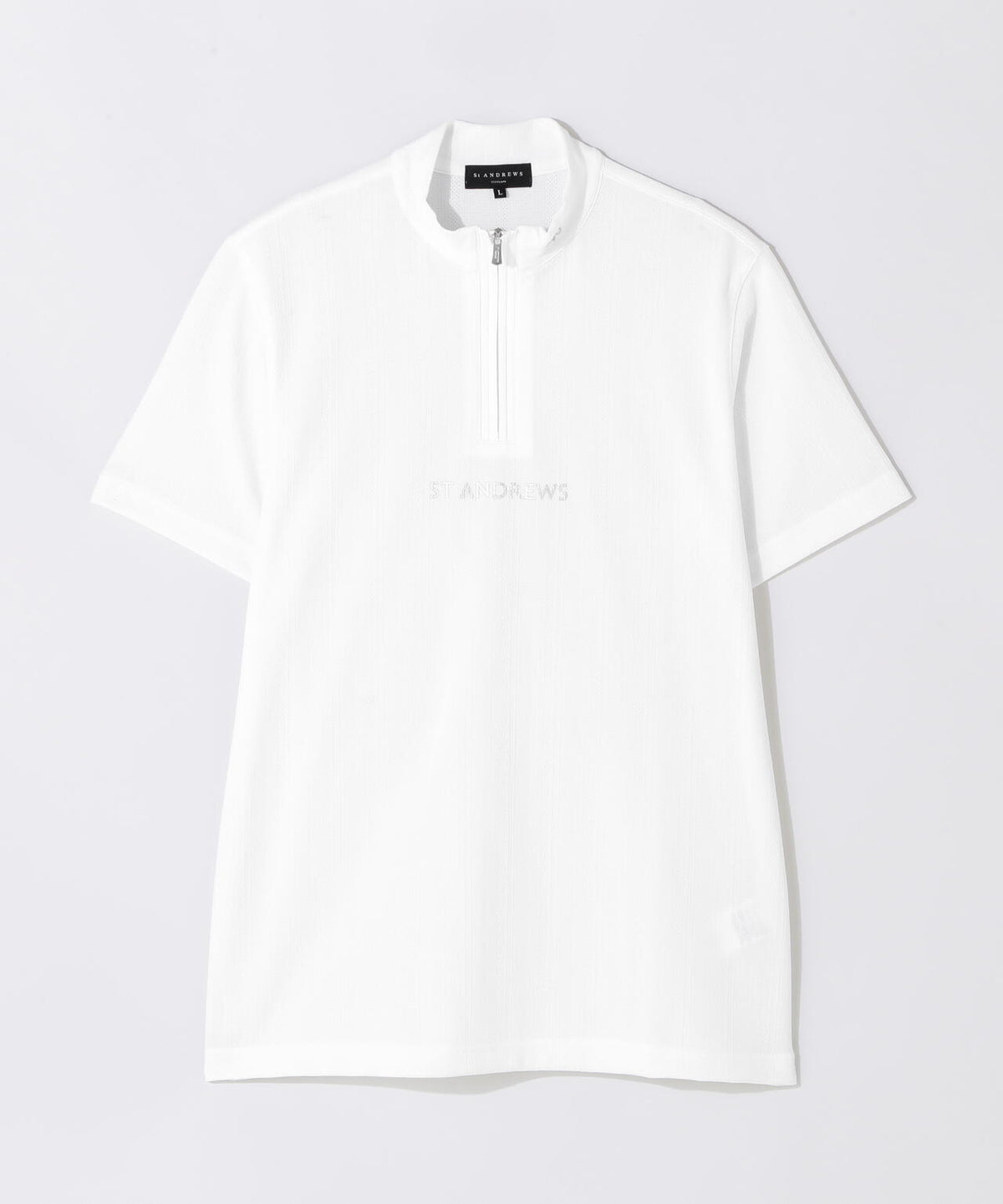 タックジャガード半袖ハイネック (MENS)