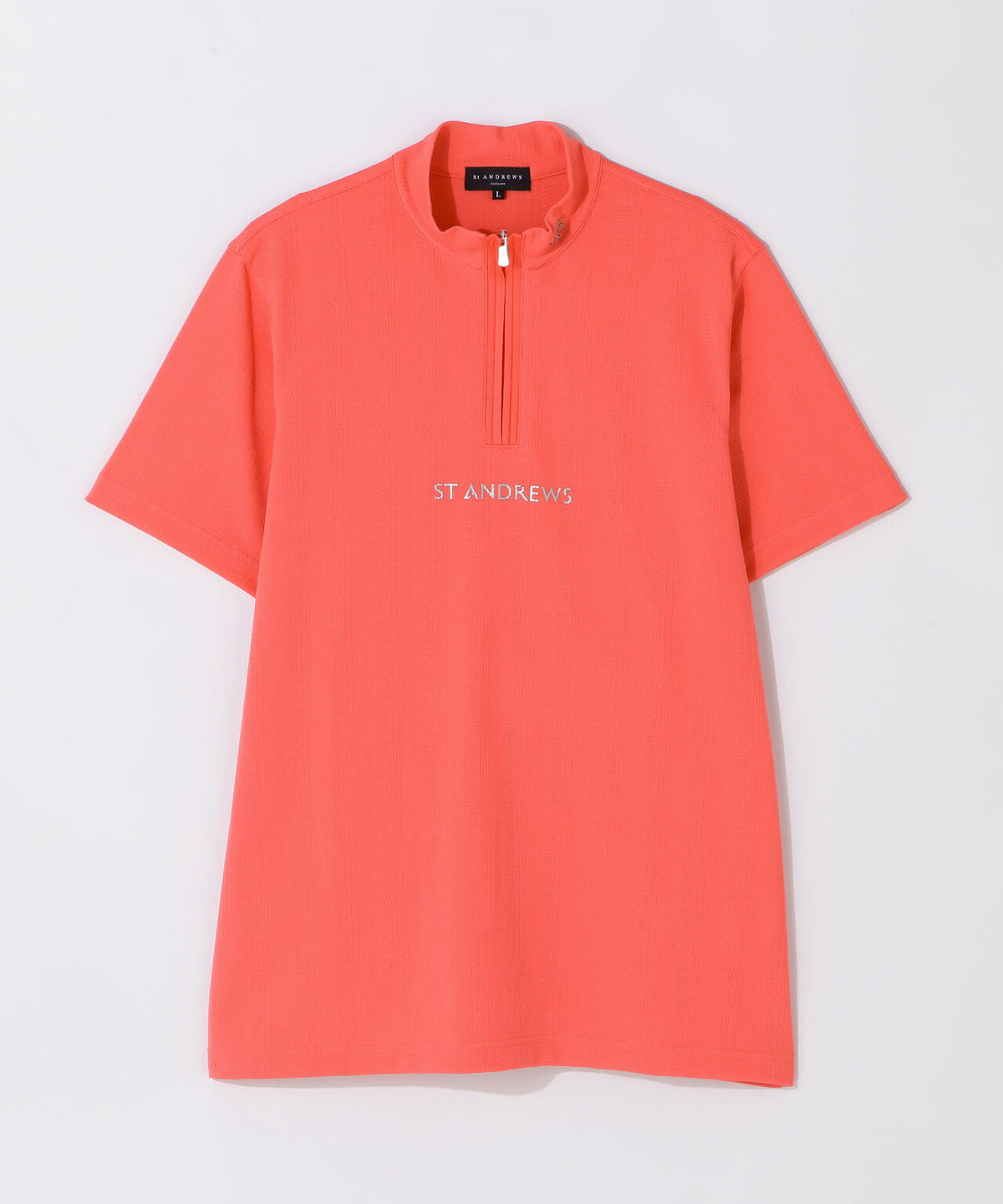 タックジャガード半袖ハイネック (MENS)