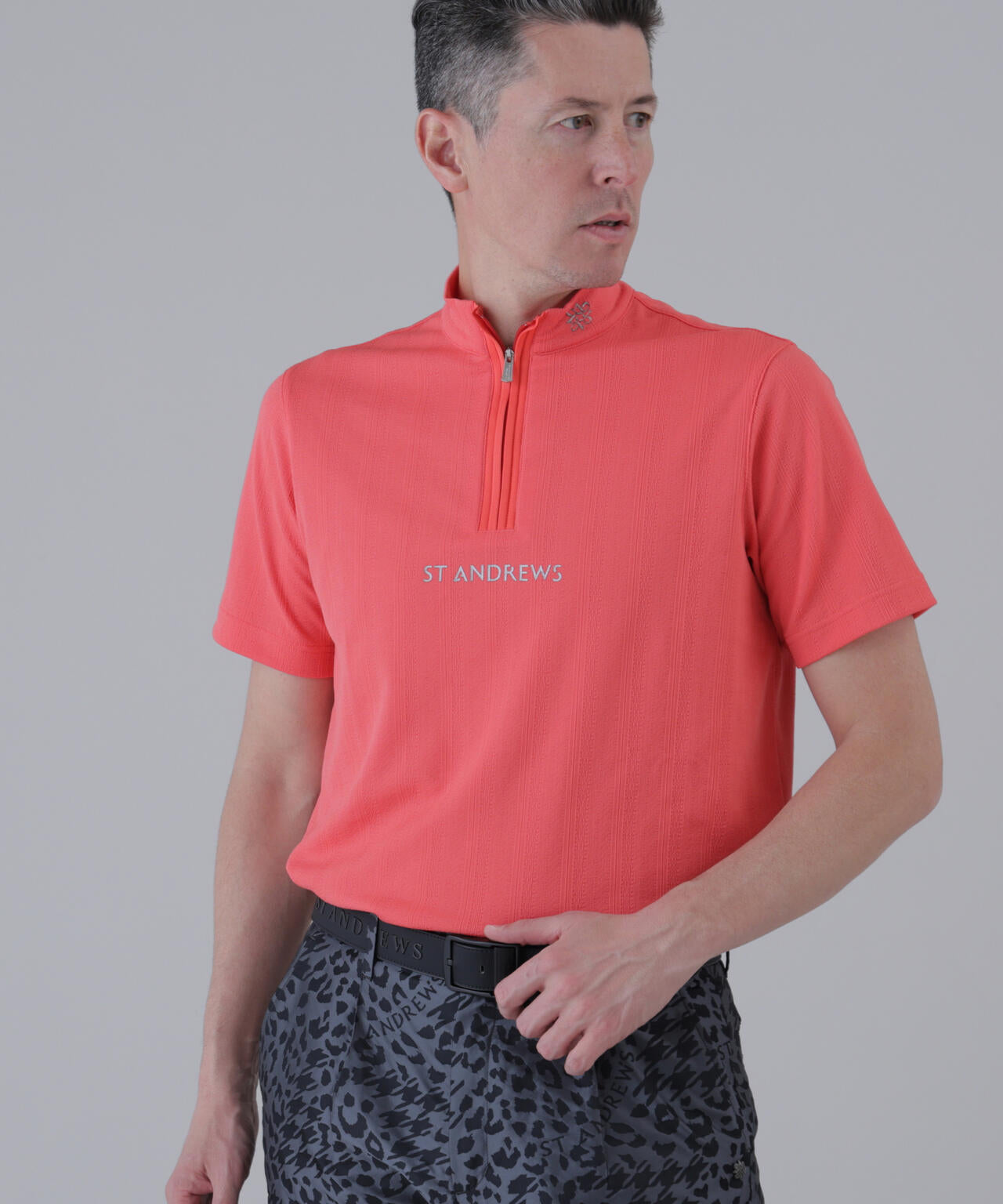 タックジャガード半袖ハイネック (MENS) | St ANDREWS（セント