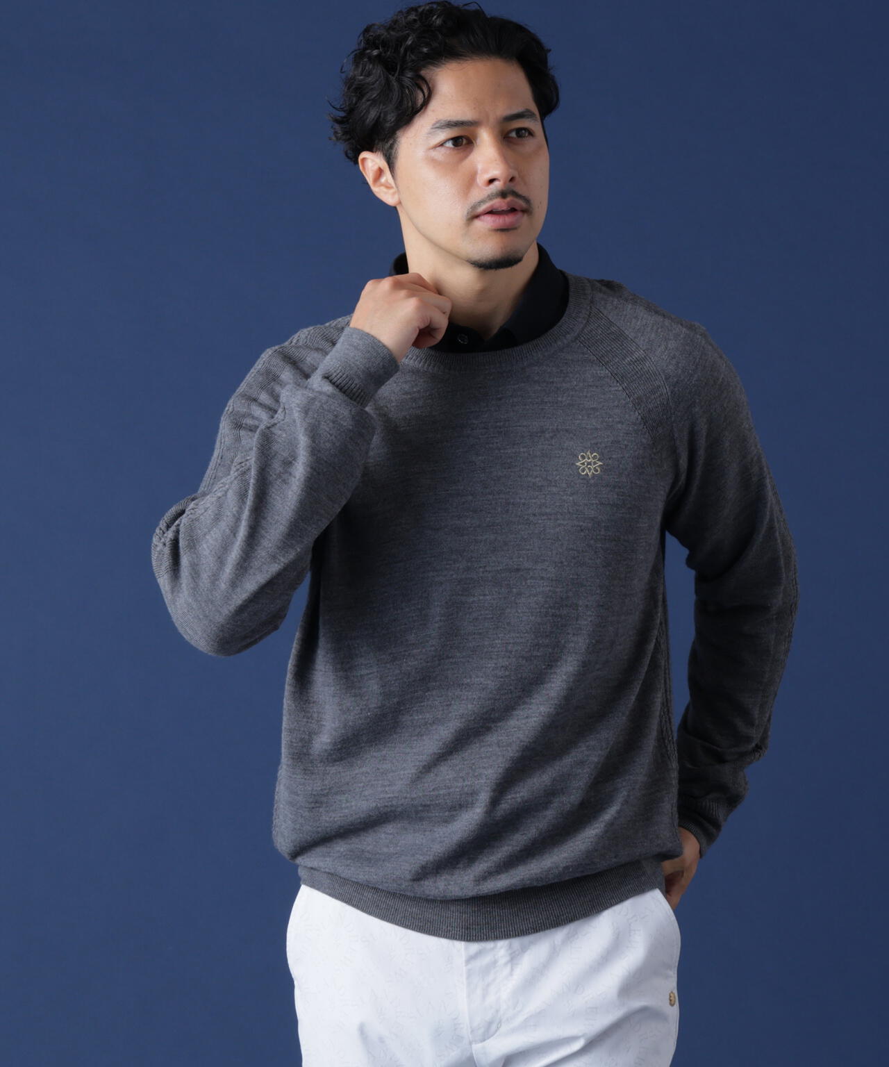 THE OLD COURSE]12G天竺クルーネックニットプルオーバー (MENS) | ST