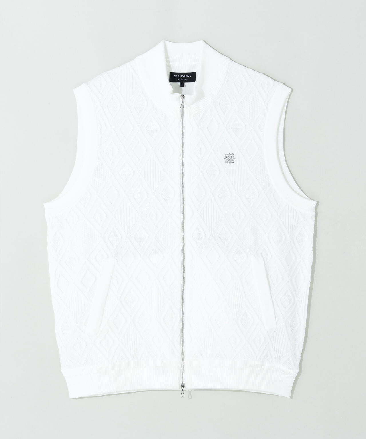 14G地柄ジップアップベスト (MENS) | ST ANDREWS（セント