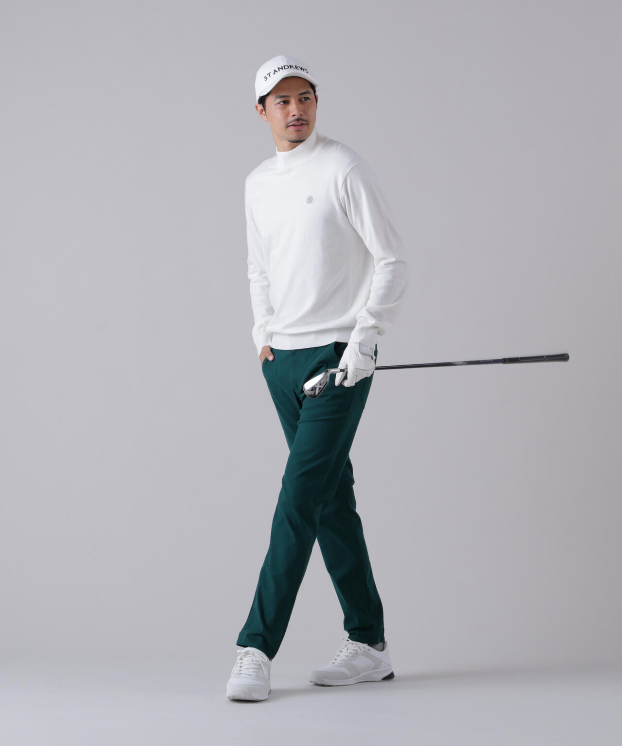 カシミヤタッチ天竺モックネックニットプルオーバー (MENS) | St