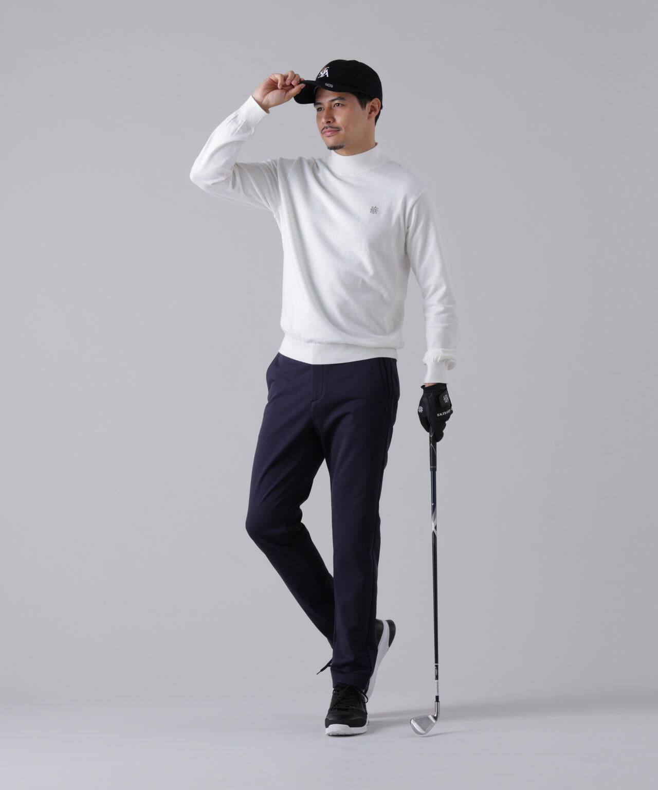 カシミヤタッチ天竺モックネックニットプルオーバー (MENS) | St