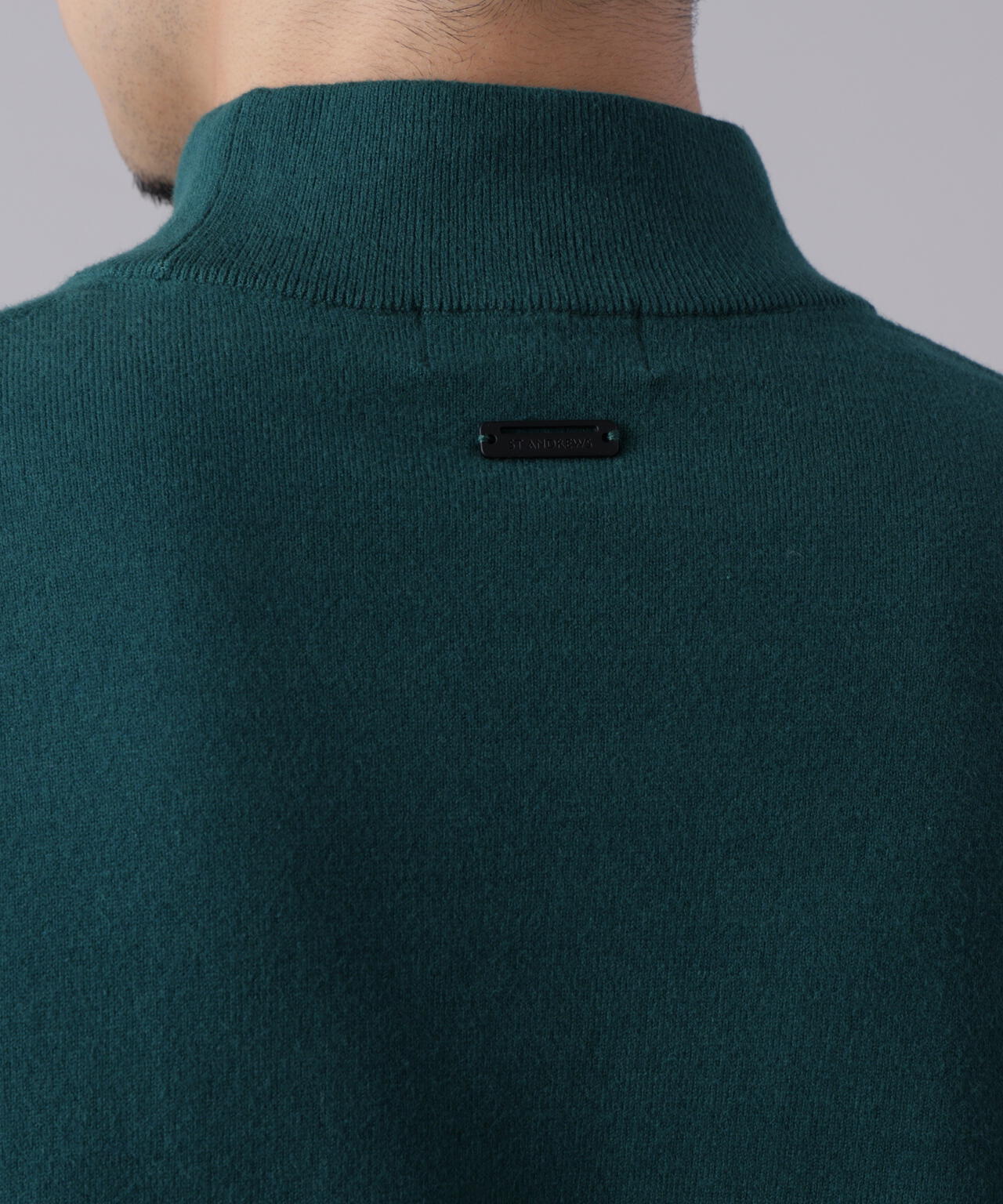 カシミヤタッチ天竺モックネックニットプルオーバー (MENS) | ST