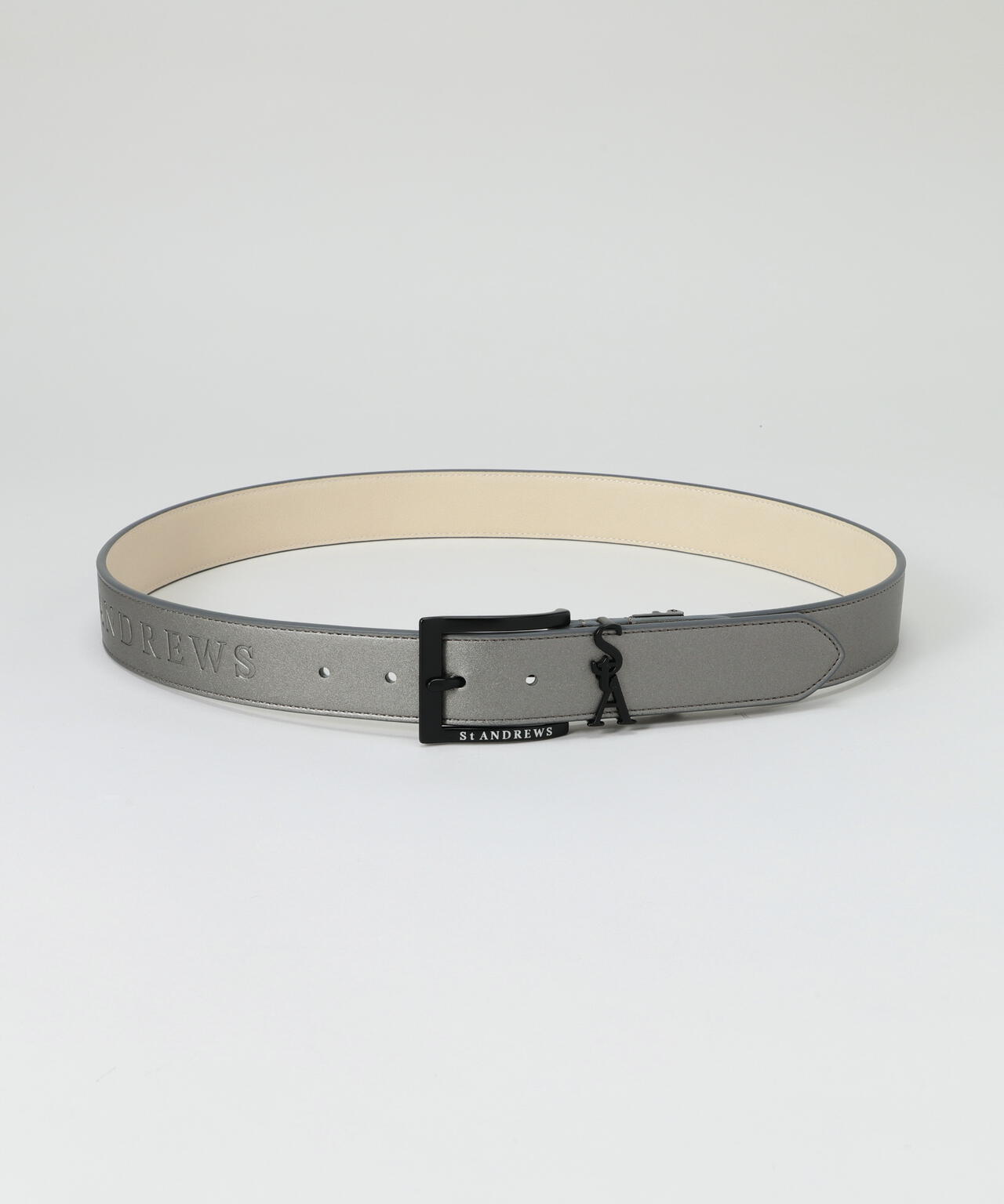 [新品]St ANDREWS ホワイトレザーベルト 新品]St ANDREWS ホワイトレザーベルト 新品]St ANDREWS ホワイト