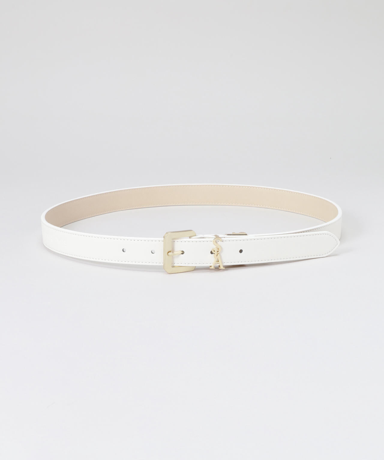 【極美品】St Andrews ホワイトレザー ベルト ホワイト バックル STAループベルト (WOMENS) | St ANDREWS（セントアンドリュース