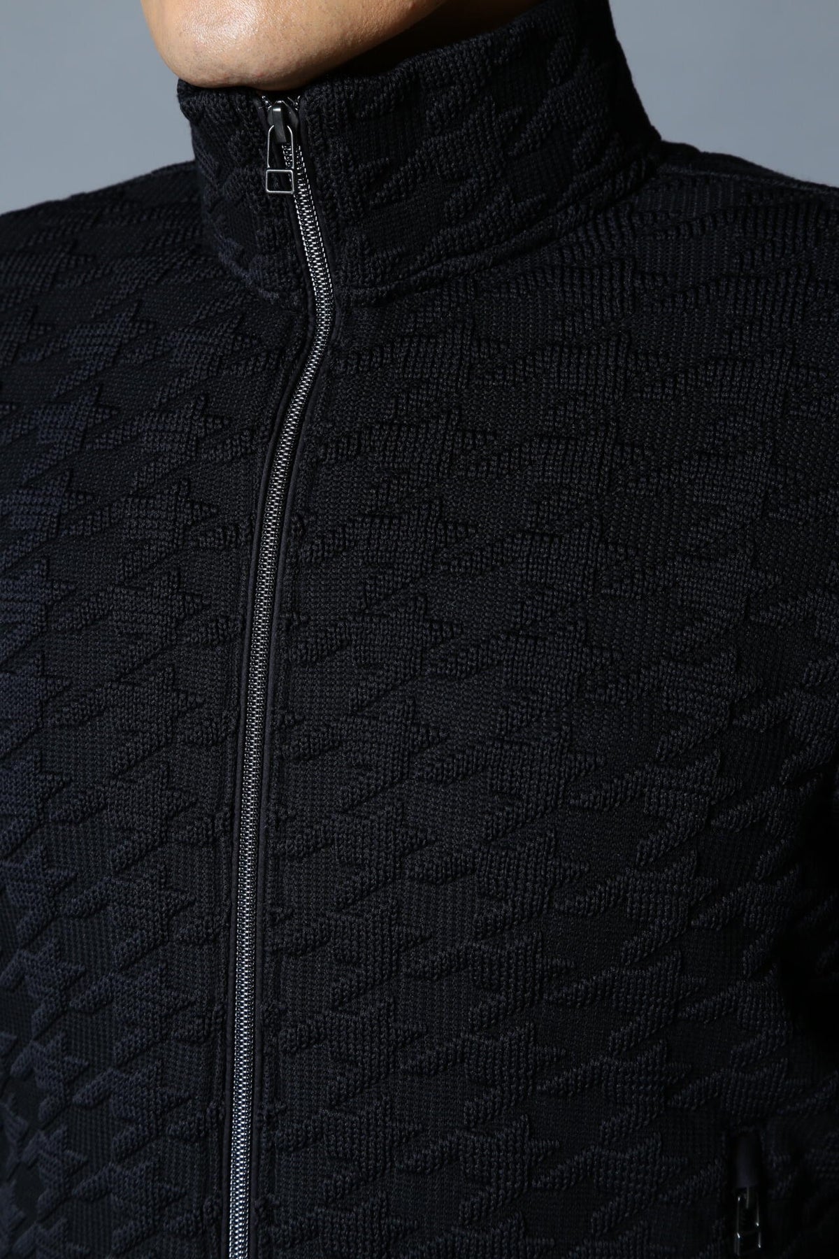 BK/千鳥柄ジップブルゾン