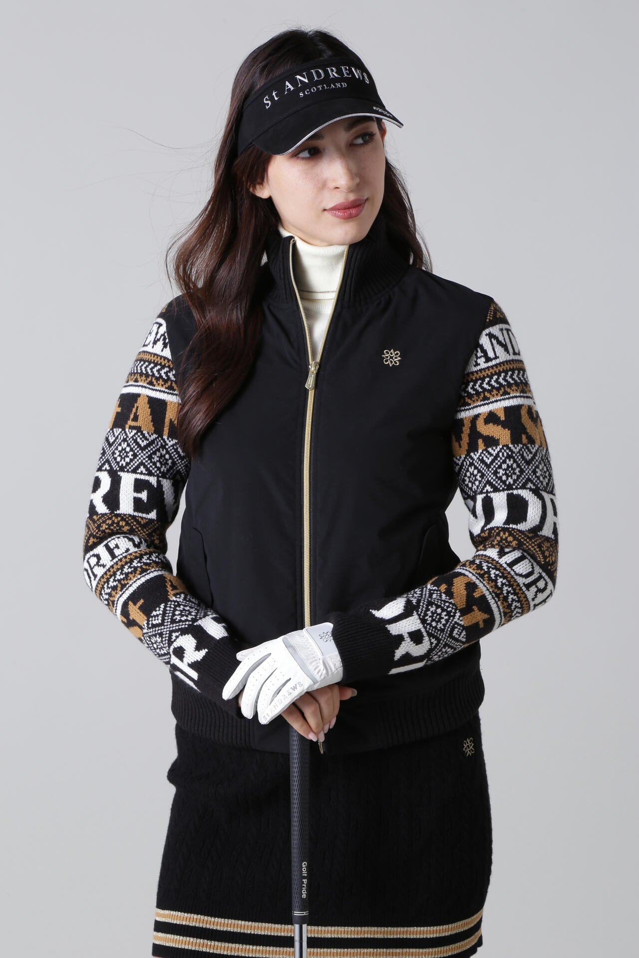 中綿袖ニットブルゾン (WOMENS)